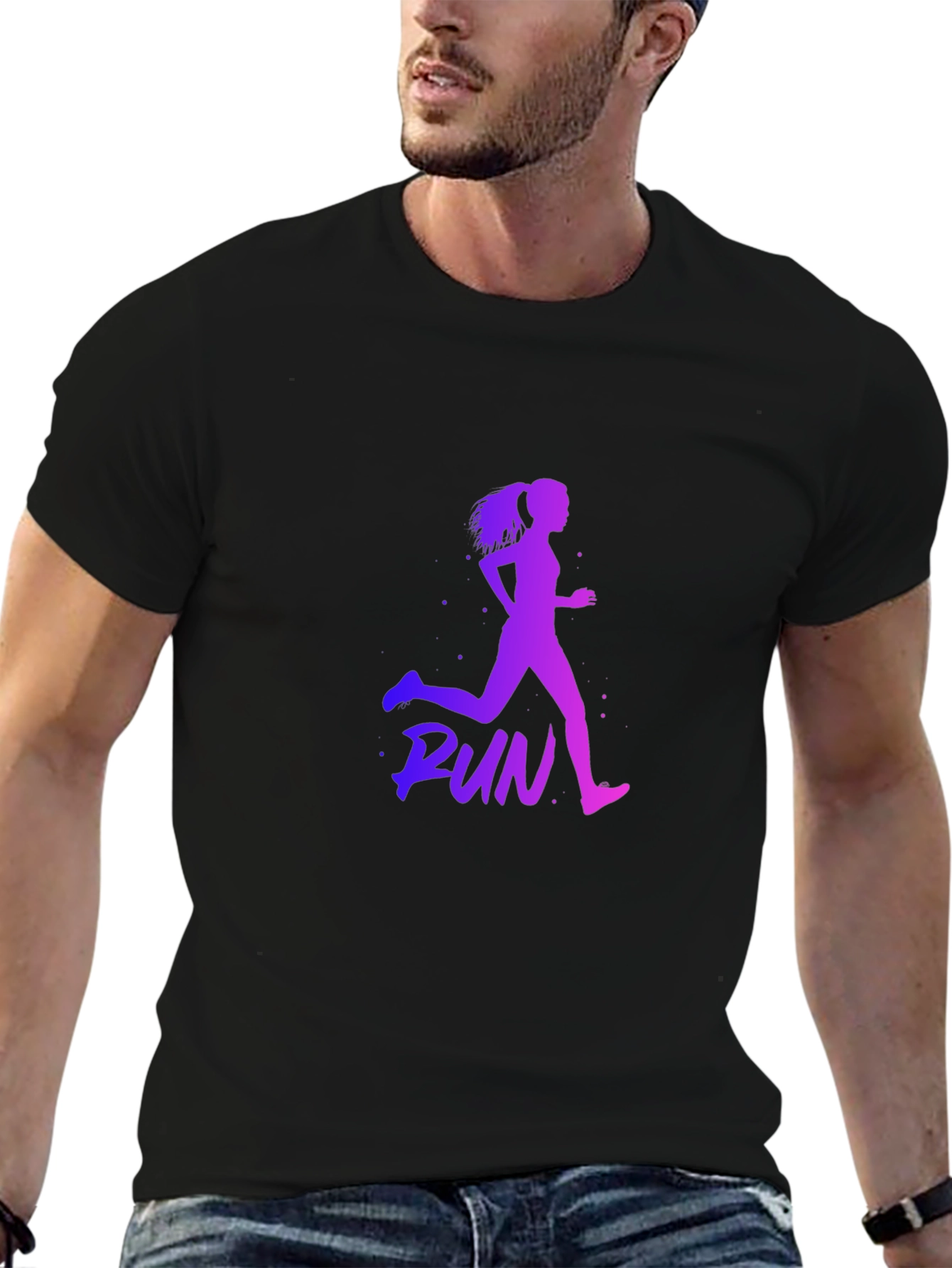 Runner Graphic Tee - Black Fitness Apparel