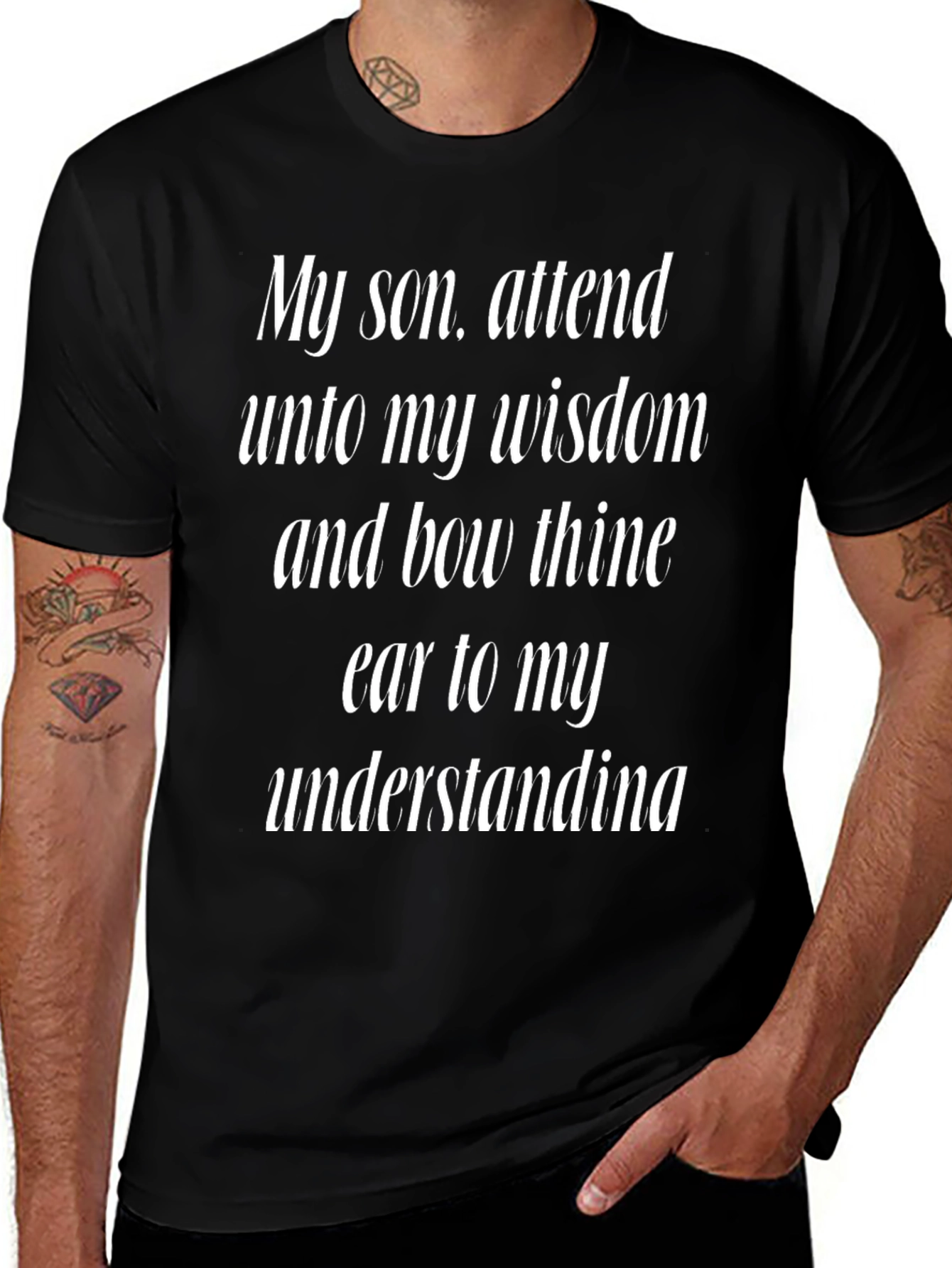 Wisdom Black Tee - Hearken to Understanding
