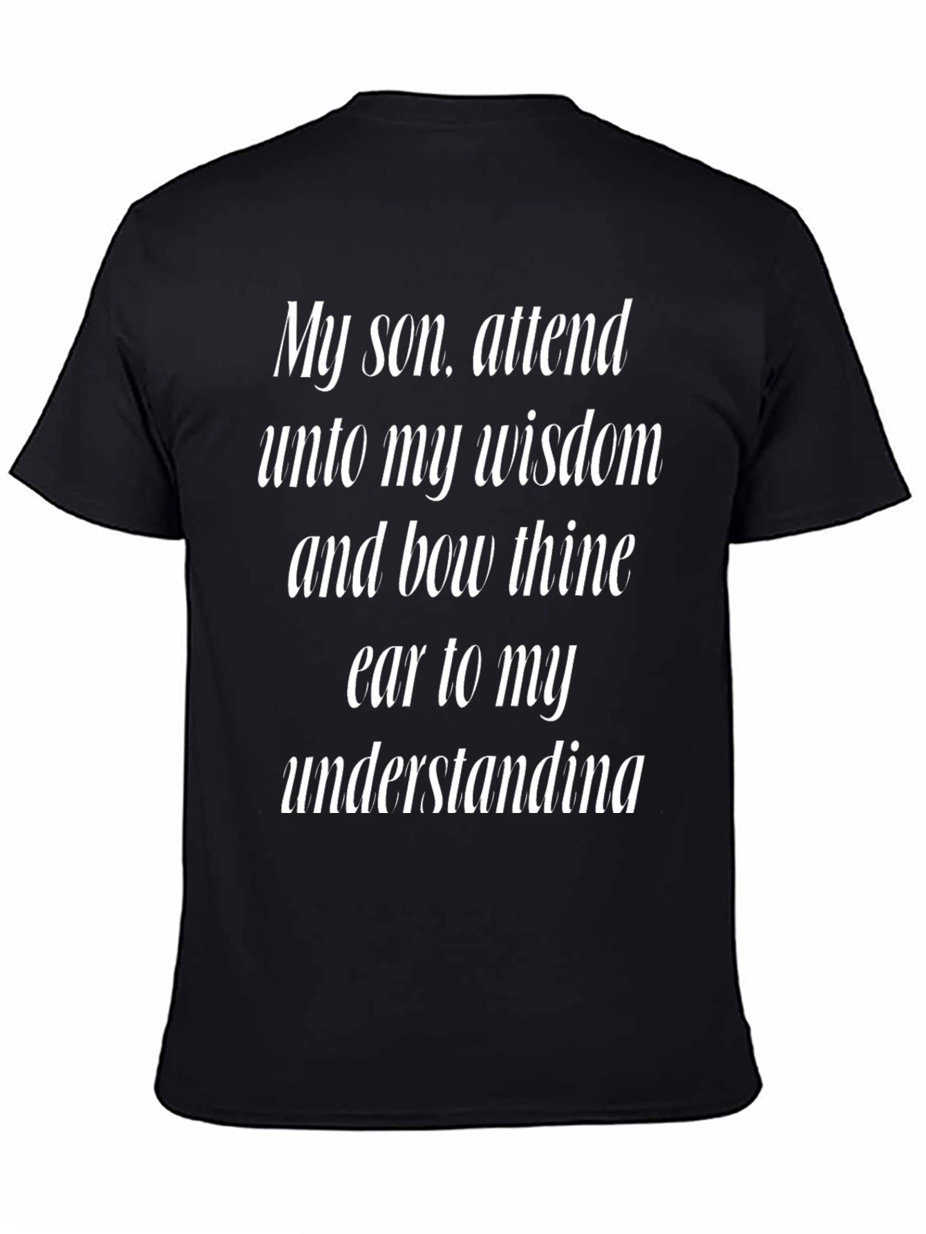 Wisdom Black Tee - Hearken to Understanding