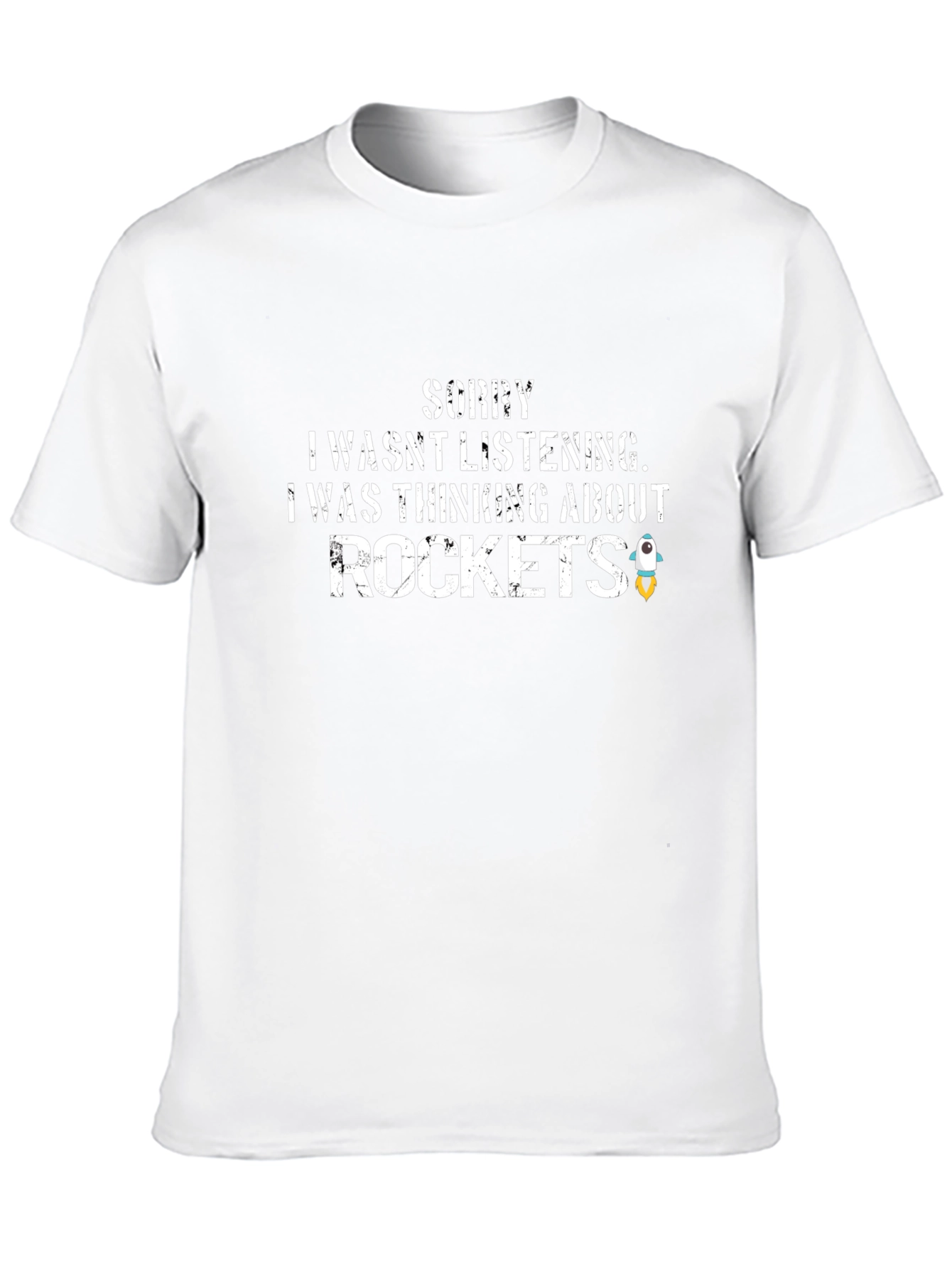Thinking About Rockets Graphic Tee - Black Cotton