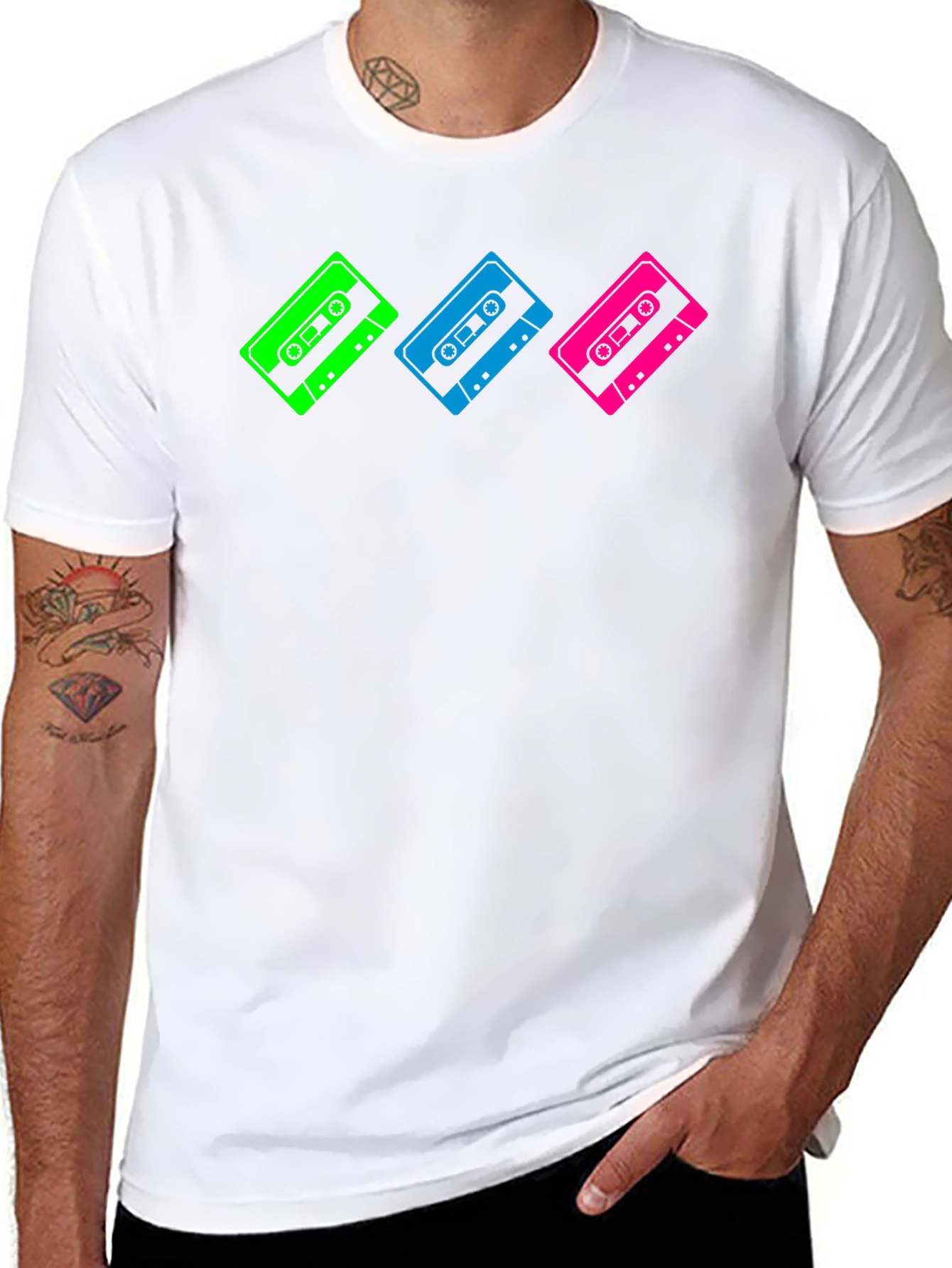 Retro Cassette Tape Graphic T-Shirt - Black