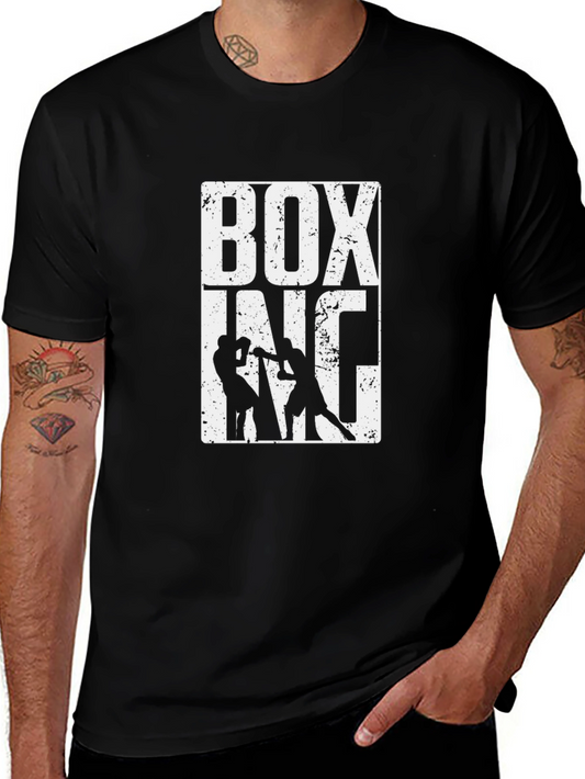 Boxing Graphic Print Crew Neck T-Shirt
