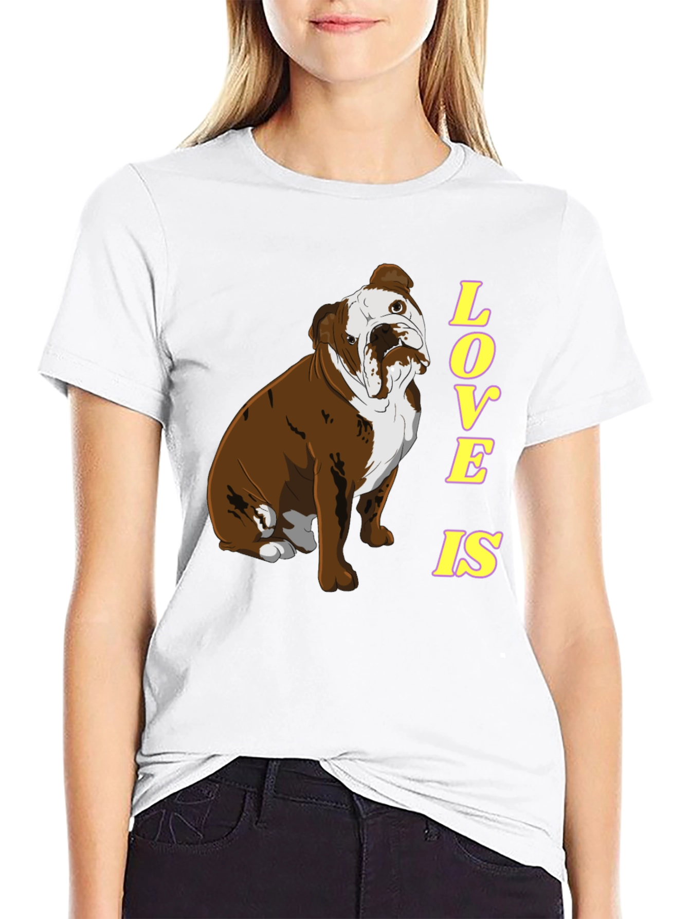 Bulldog Love Graphic Tee - Black