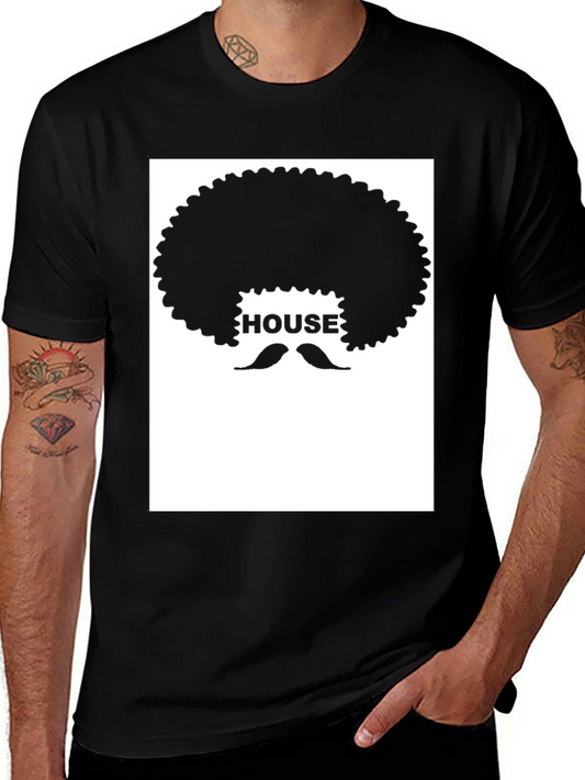Funky Afro House T-Shirt - Black Graphic Tee