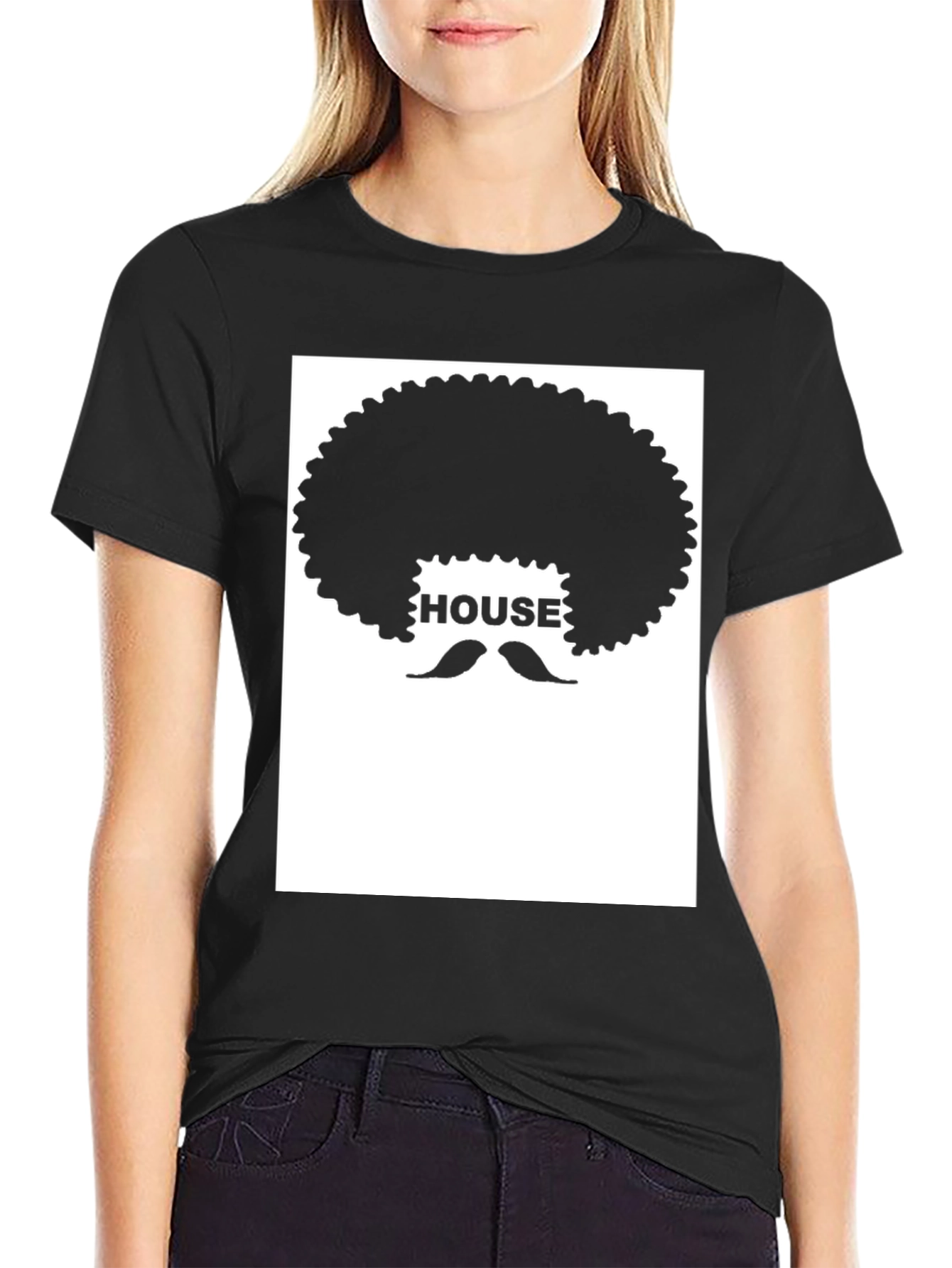 Funky Afro House T-Shirt - Black Graphic Tee