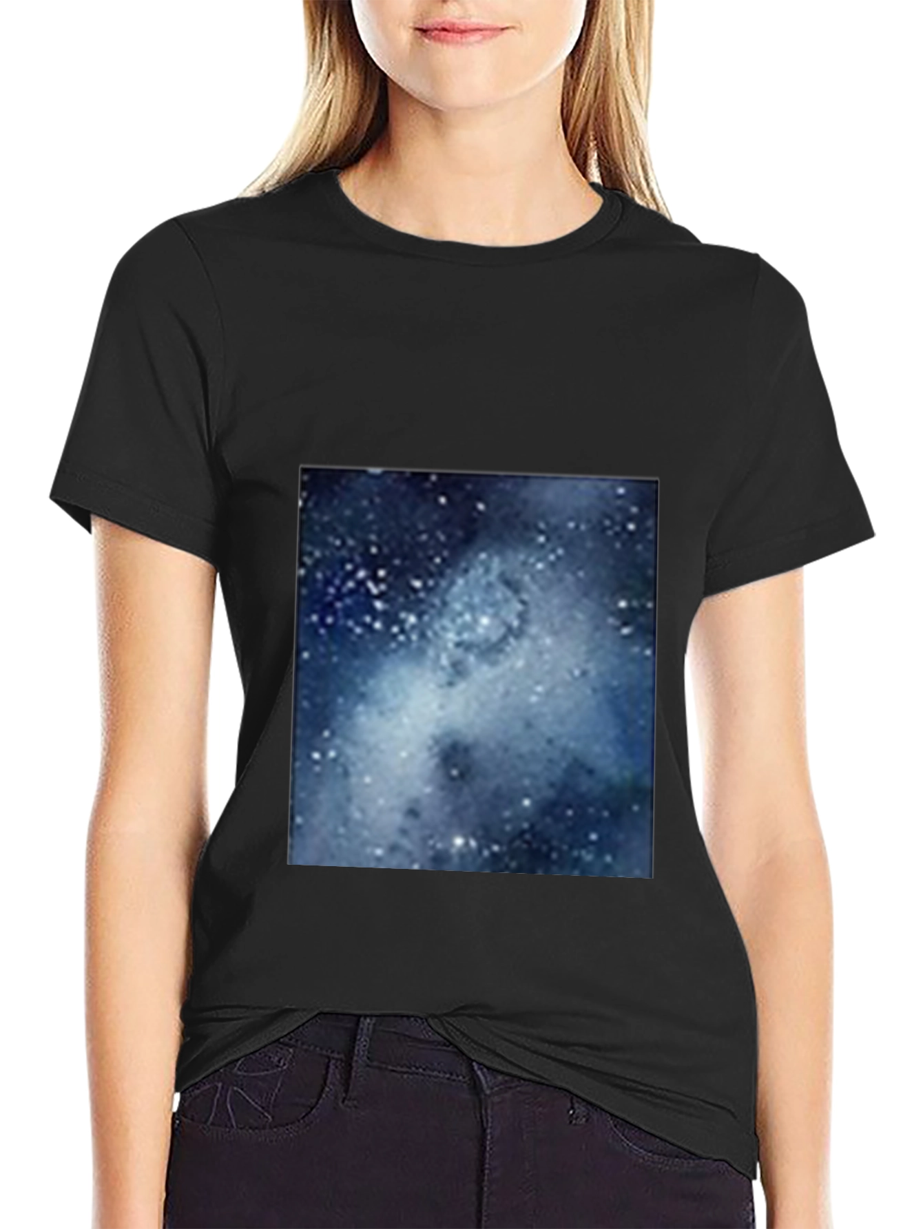 Galaxy Print Black T-Shirt