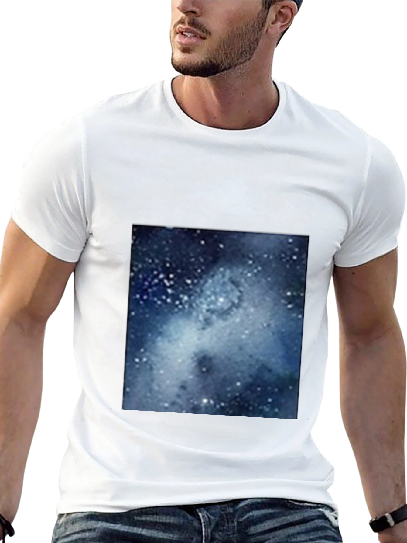 Galaxy Print Black T-Shirt