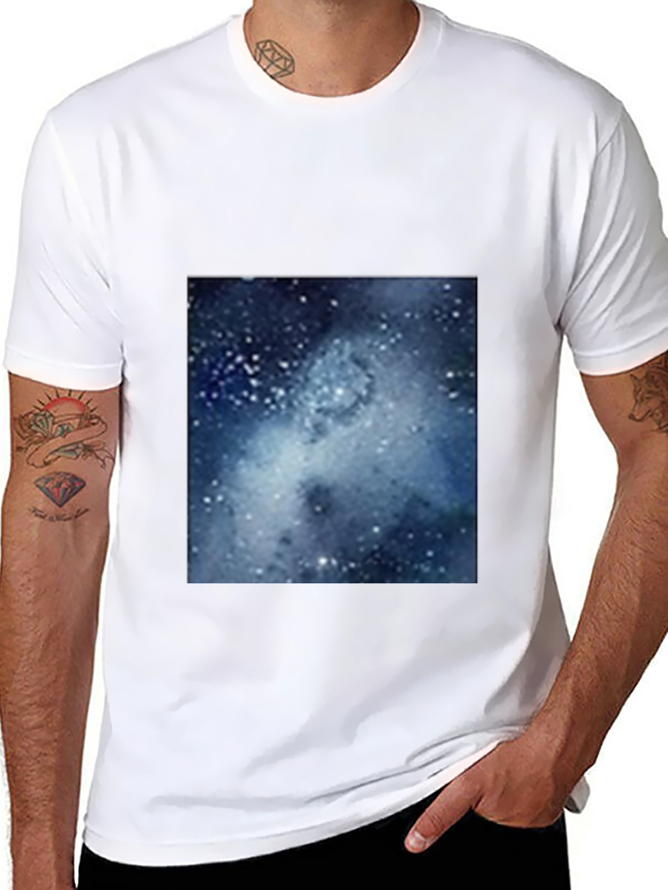 Galaxy Print Black T-Shirt