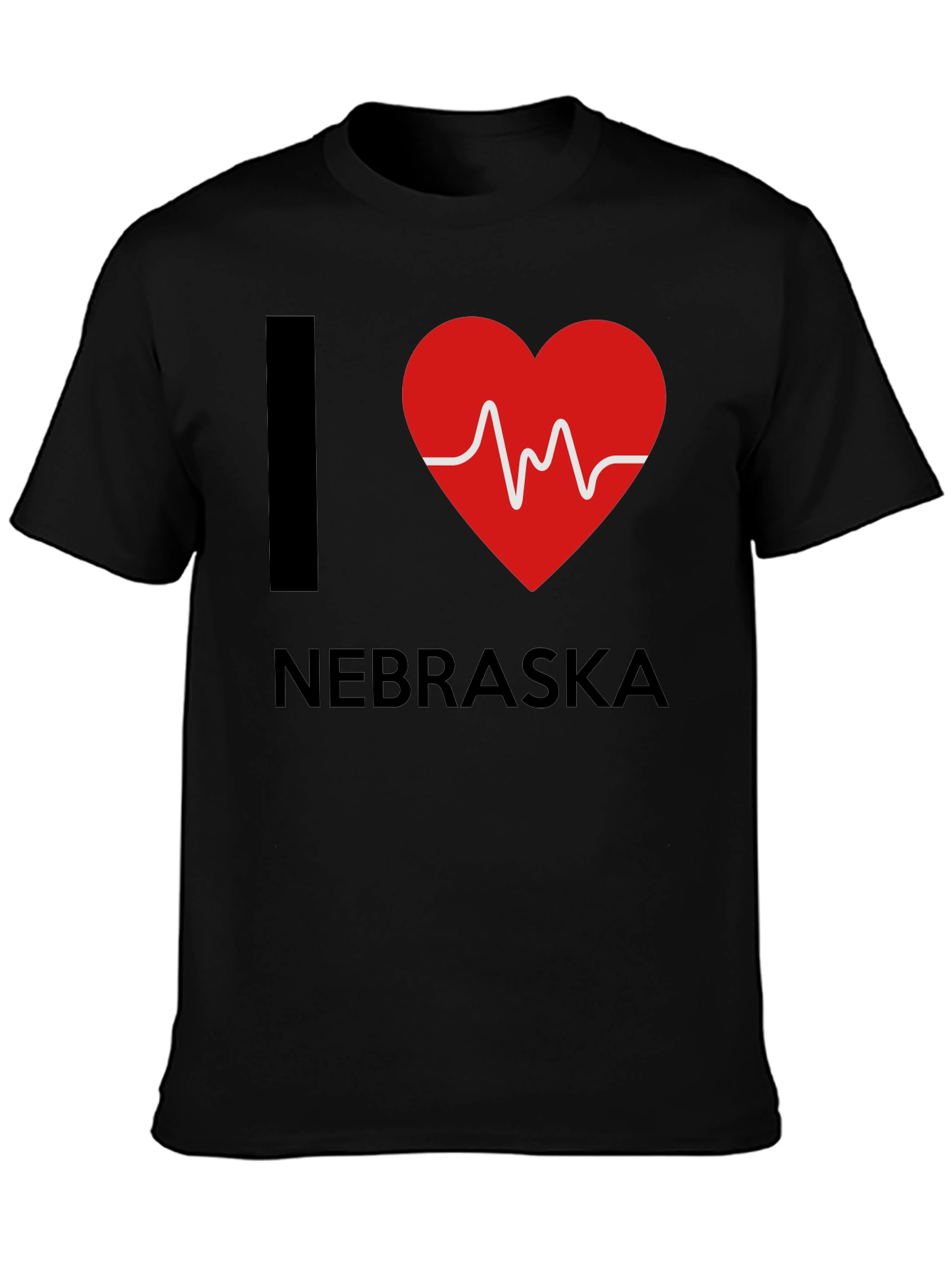 I Heart Nebraska Graphic Tee - Black Cotton Shirt