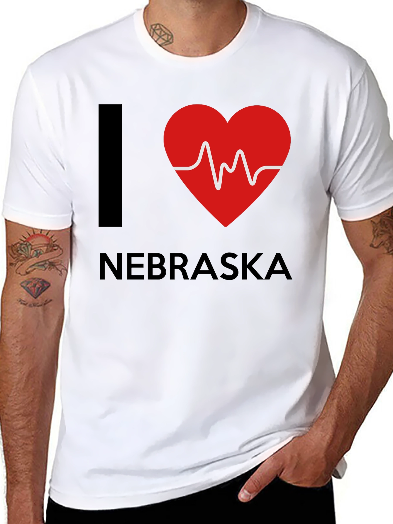 I Heart Nebraska Graphic Tee - Black Cotton Shirt