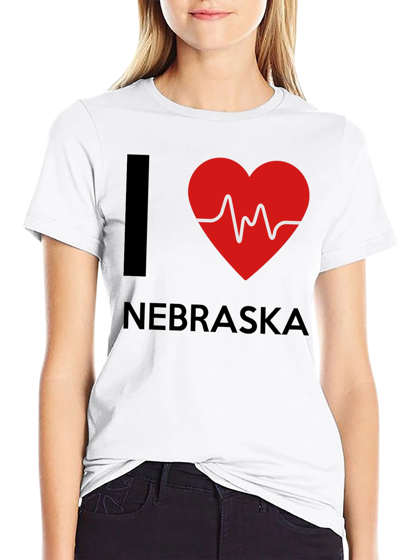 I Heart Nebraska Graphic Tee - Black Cotton Shirt