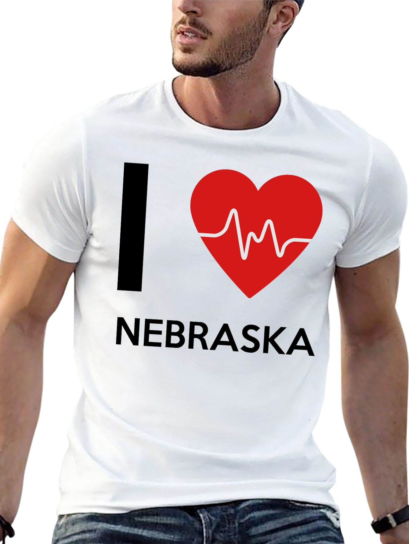 I Heart Nebraska Graphic Tee - Black Cotton Shirt