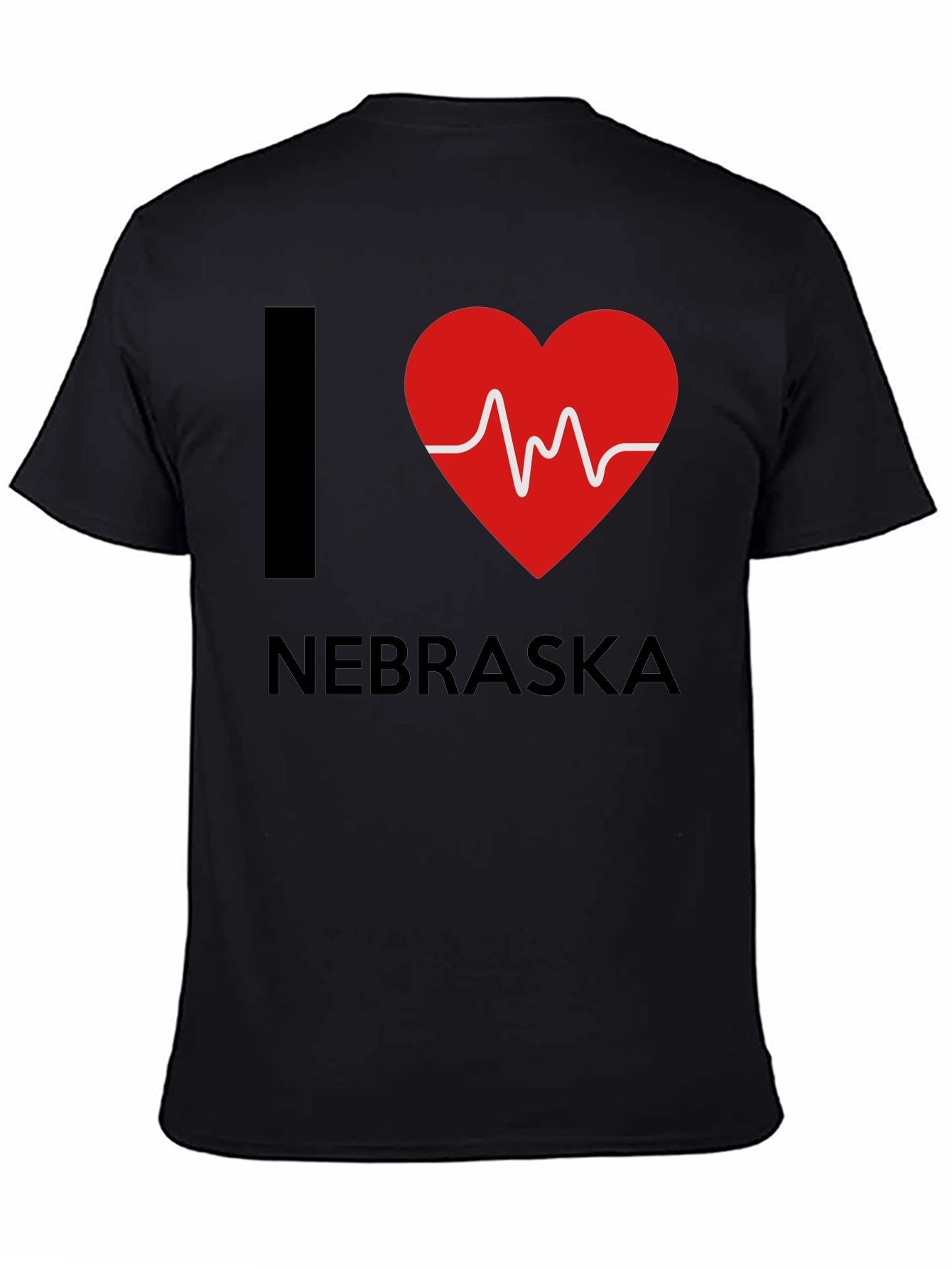 I Heart Nebraska Graphic Tee - Black Cotton Shirt