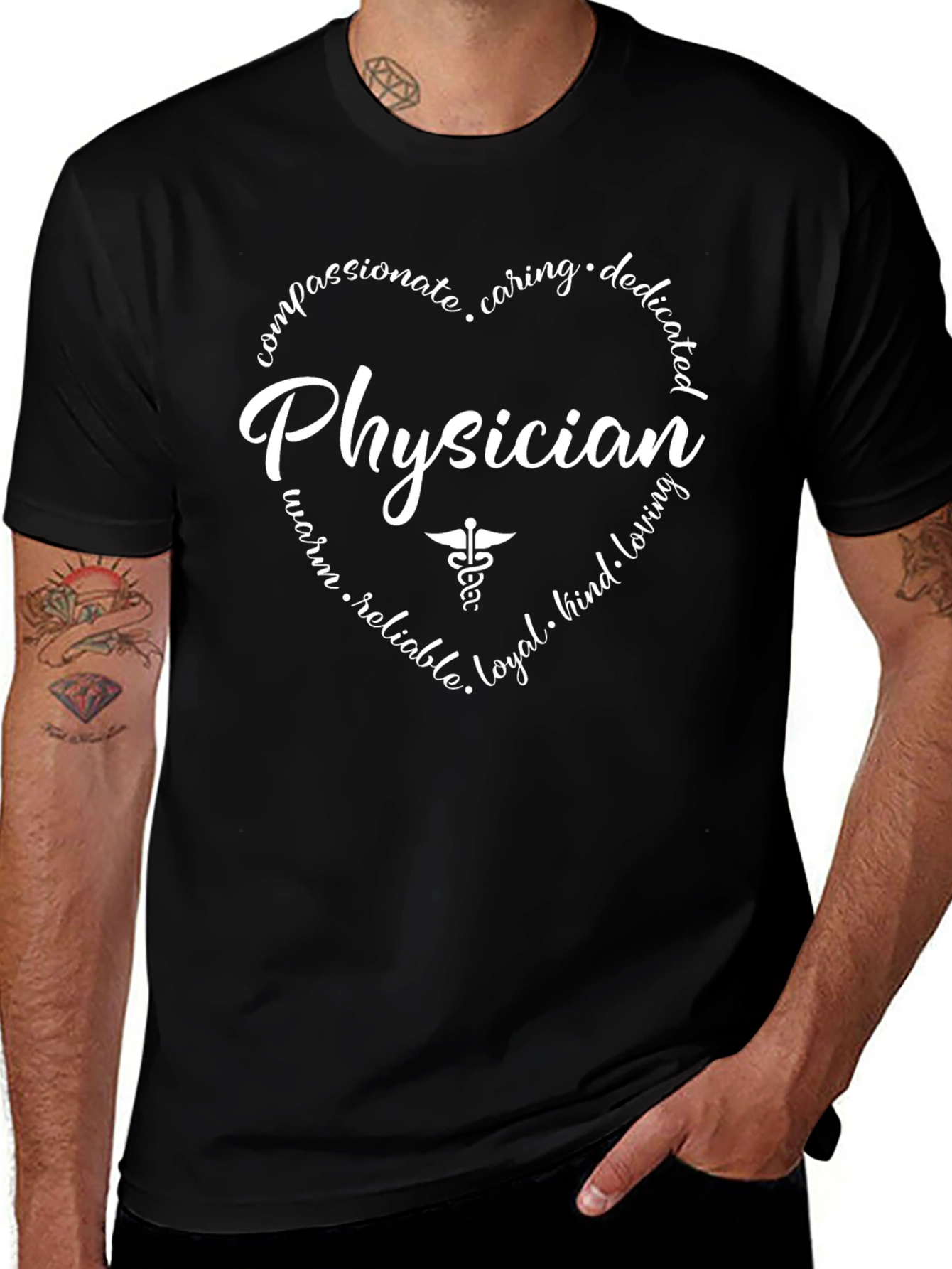 Physician Heart Graphic T-Shirt - Medical Doctor Gift