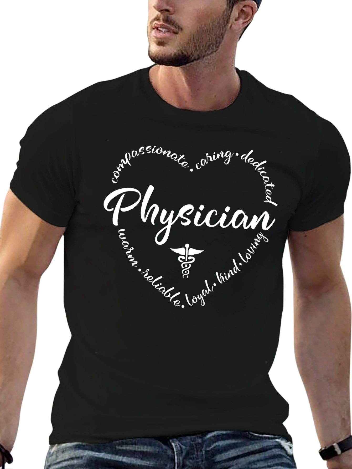 Physician Heart Graphic T-Shirt - Medical Doctor Gift