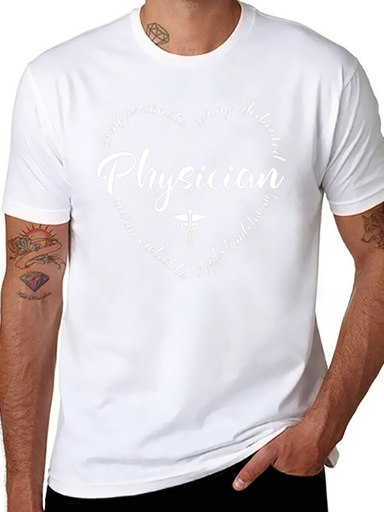 Physician Heart Graphic T-Shirt - Medical Doctor Gift
