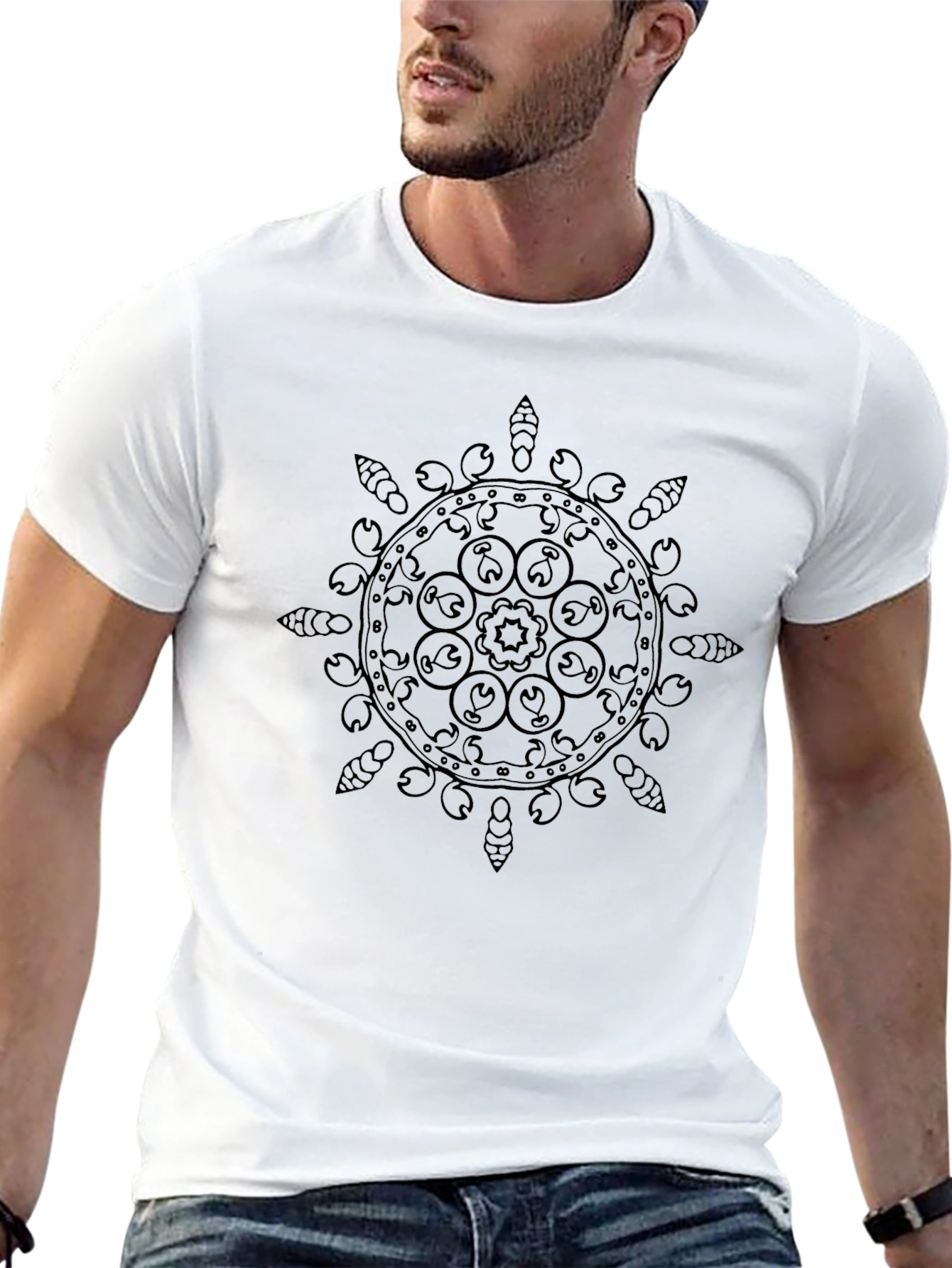 Black Mandala Graphic Tee - Stylish & Unique Design