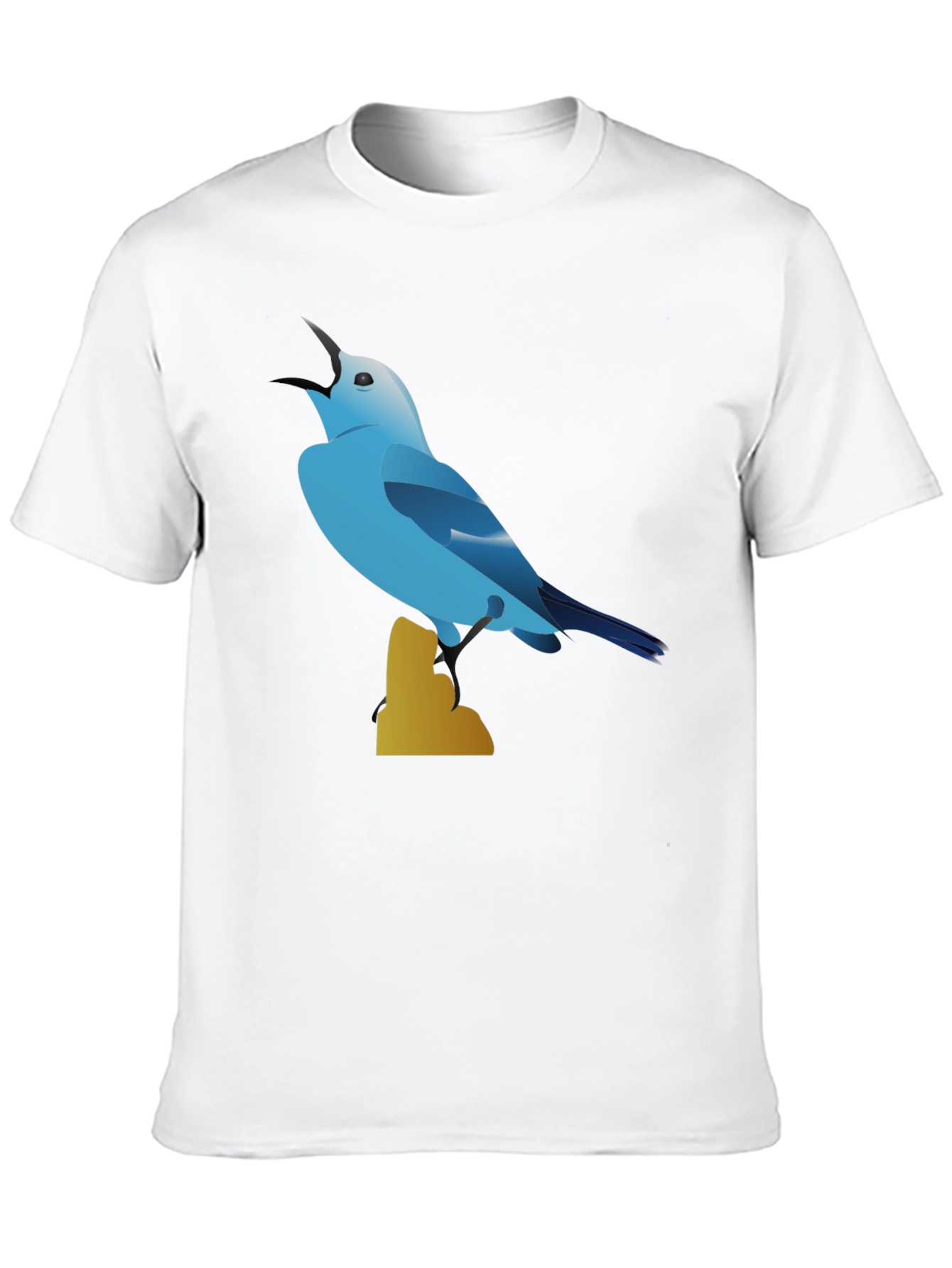 Blue Bird Graphic Tee - Black Cotton Blend