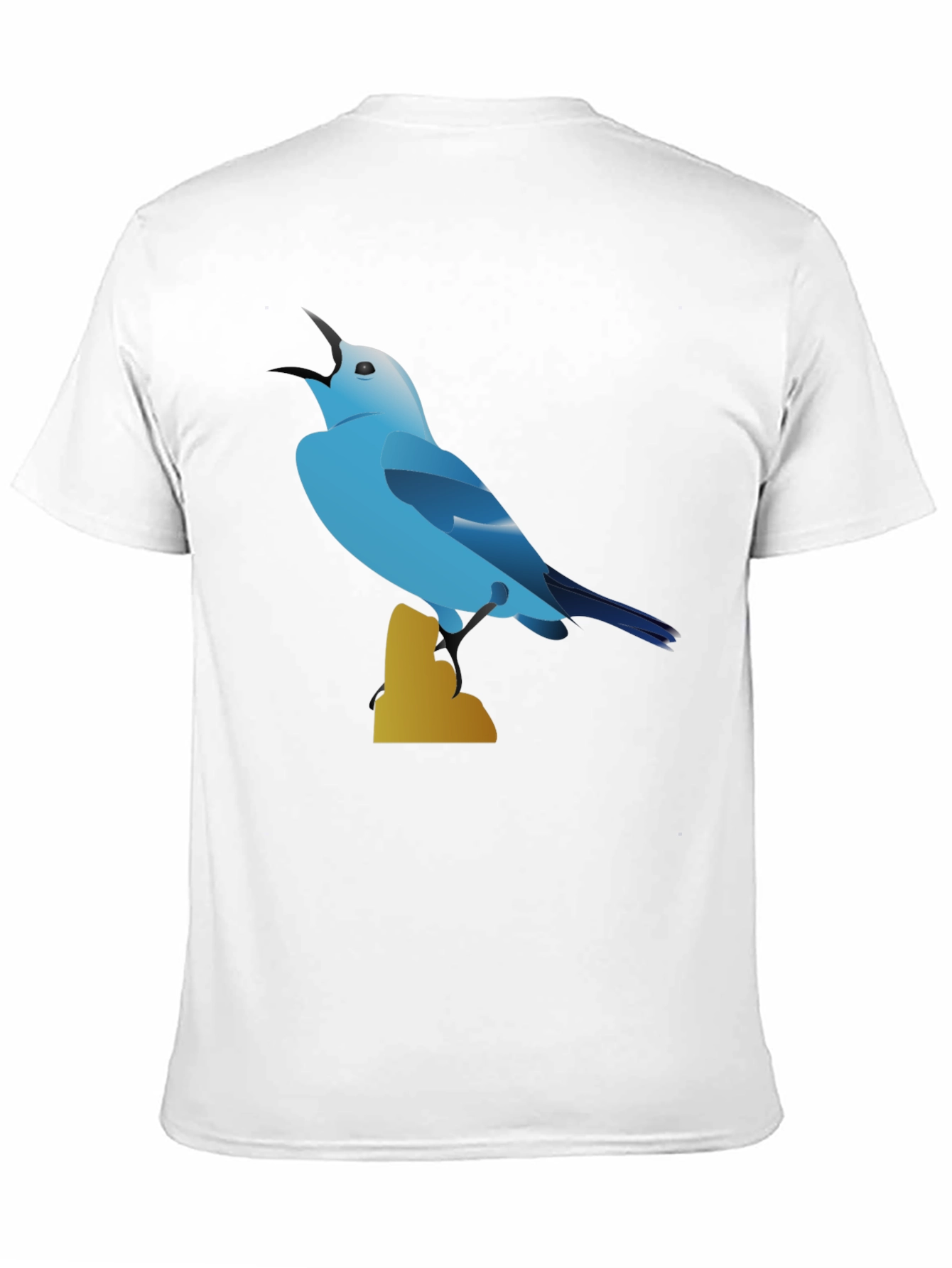 Blue Bird Graphic Tee - Black Cotton Blend