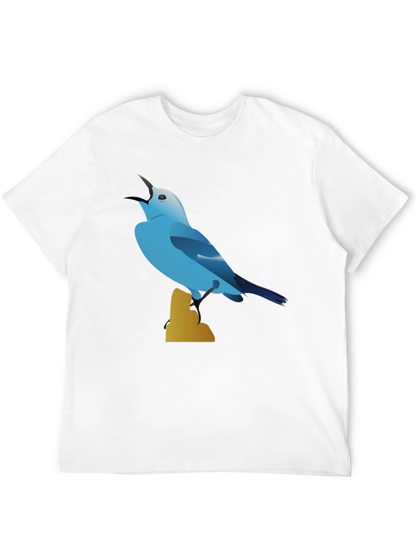 Blue Bird Graphic Tee - Black Cotton Blend