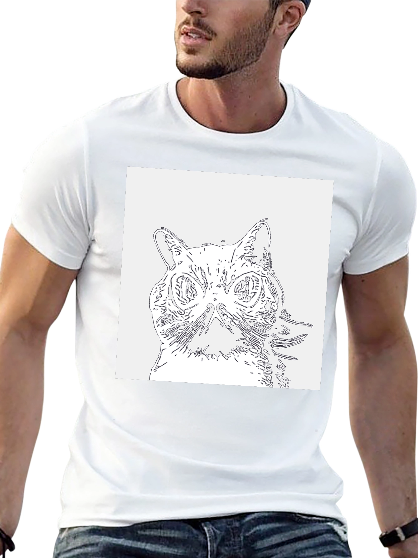 Cool Cat Graphic T-Shirt - Black