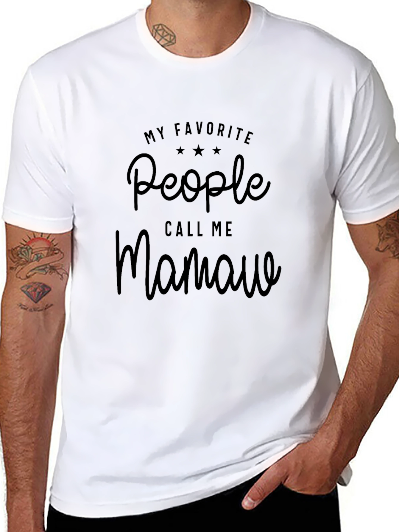 My Favorite People Call Me Mamaw Black T-Shirt