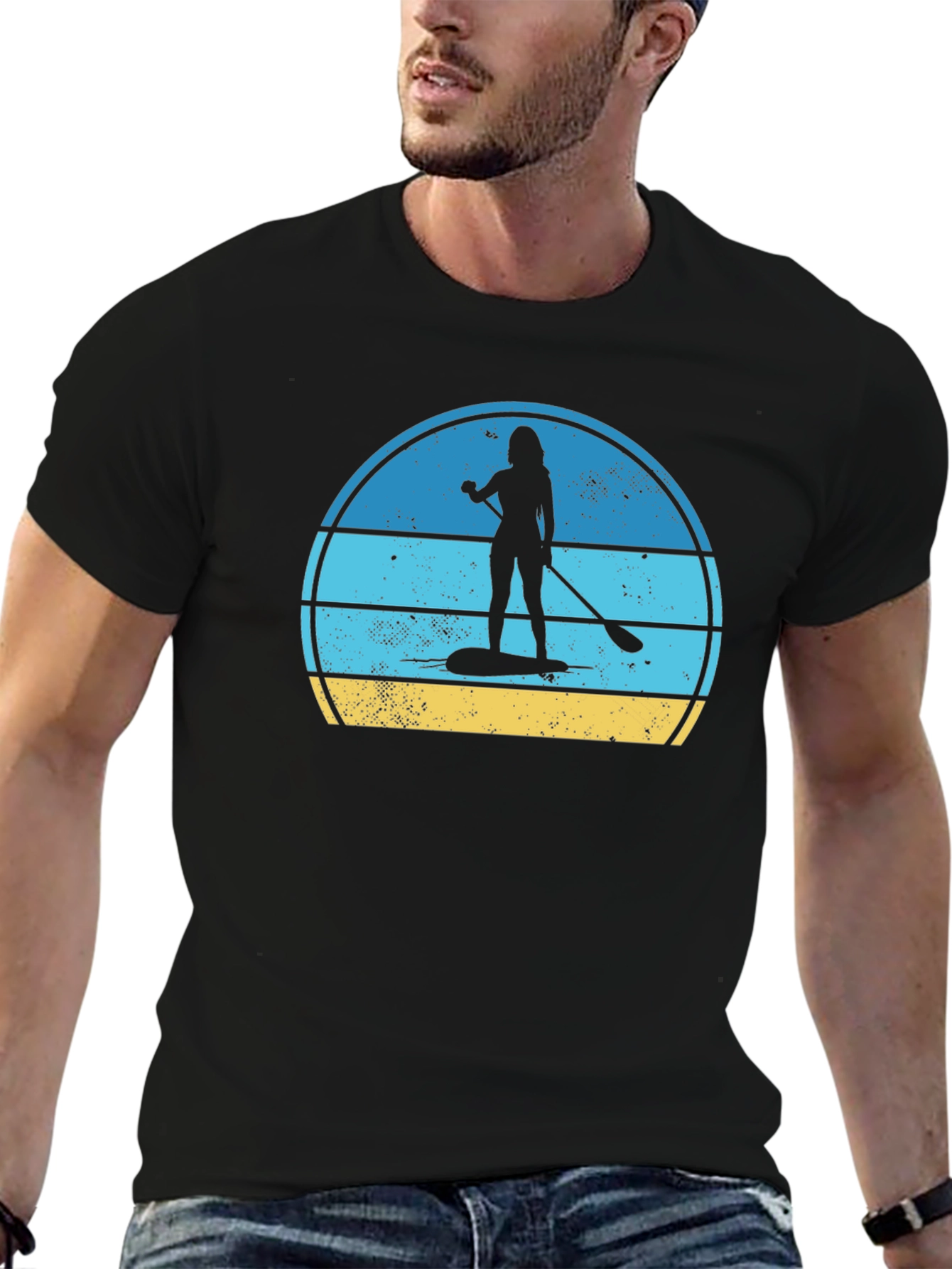 Paddle Boarder Graphic Tee - Retro Summer Vibe
