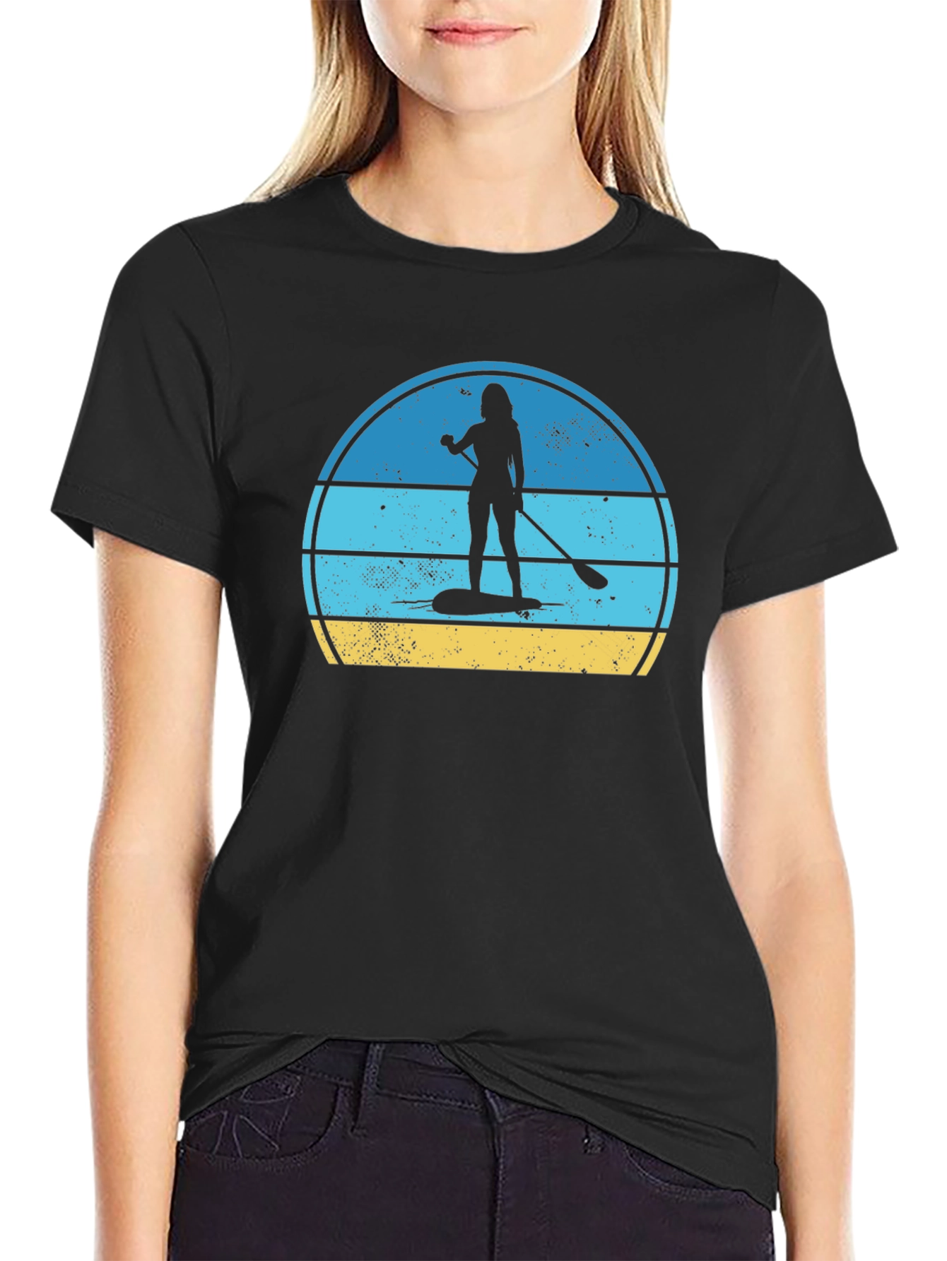 Paddle Boarder Graphic Tee - Retro Summer Vibe