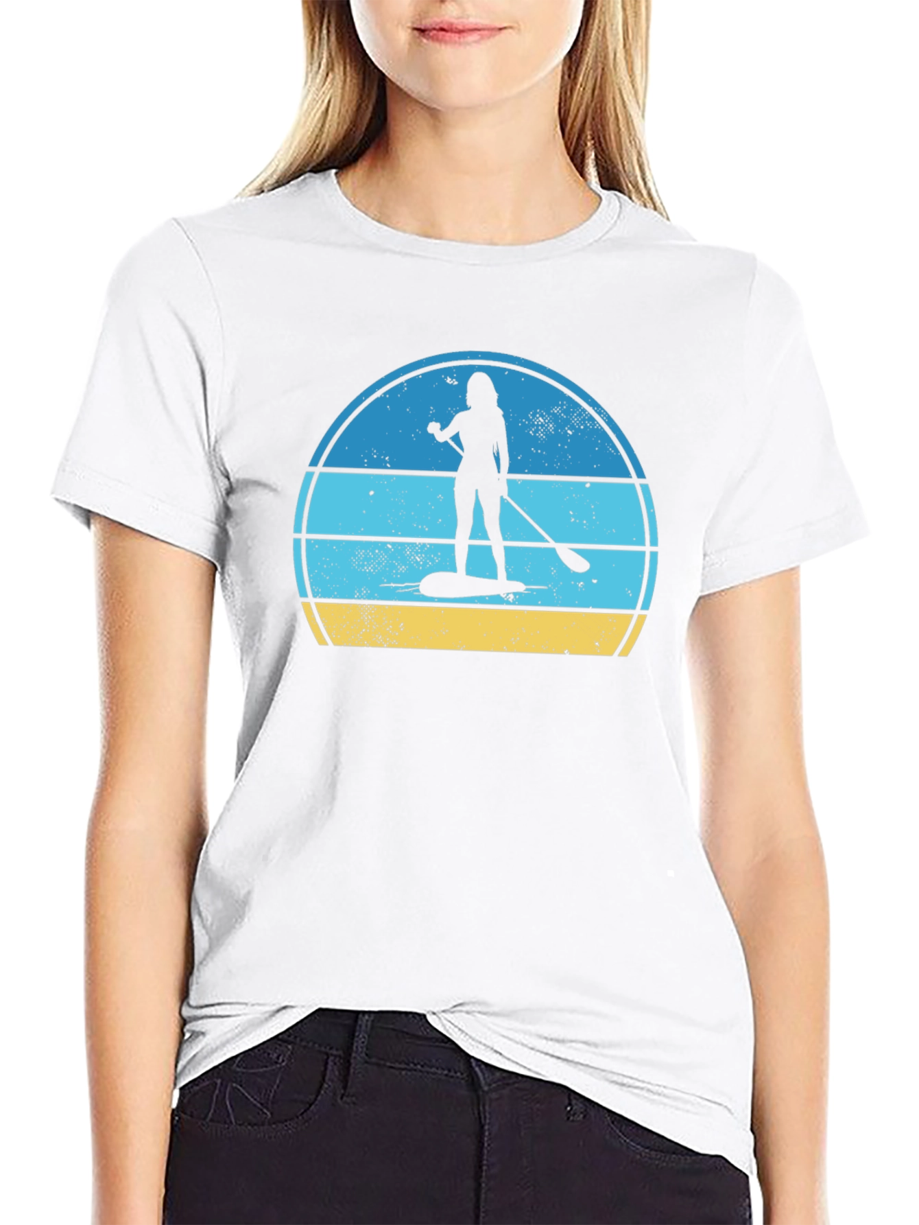 Paddle Boarder Graphic Tee - Retro Summer Vibe