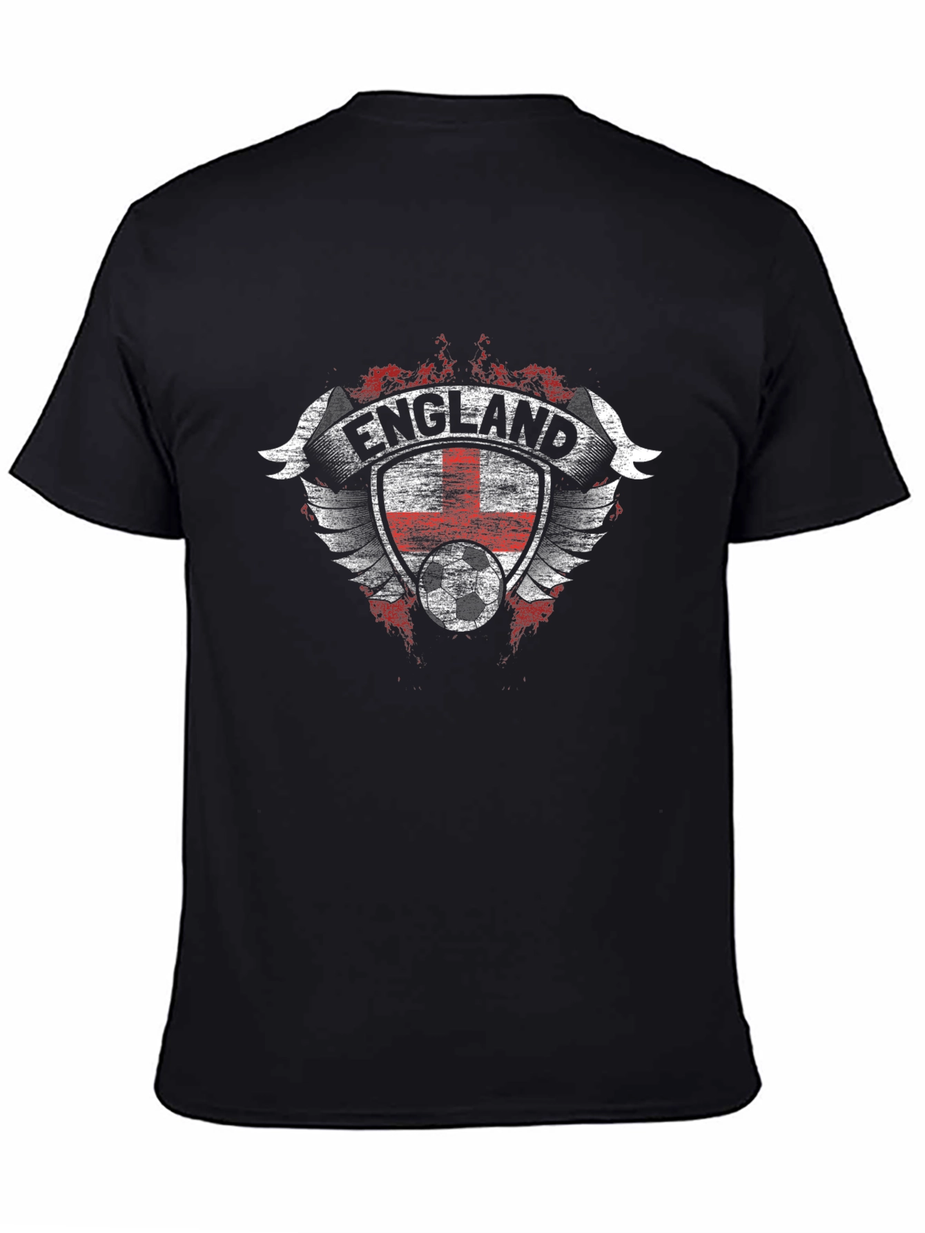 England Soccer T-Shirt - Black Graphic Tee