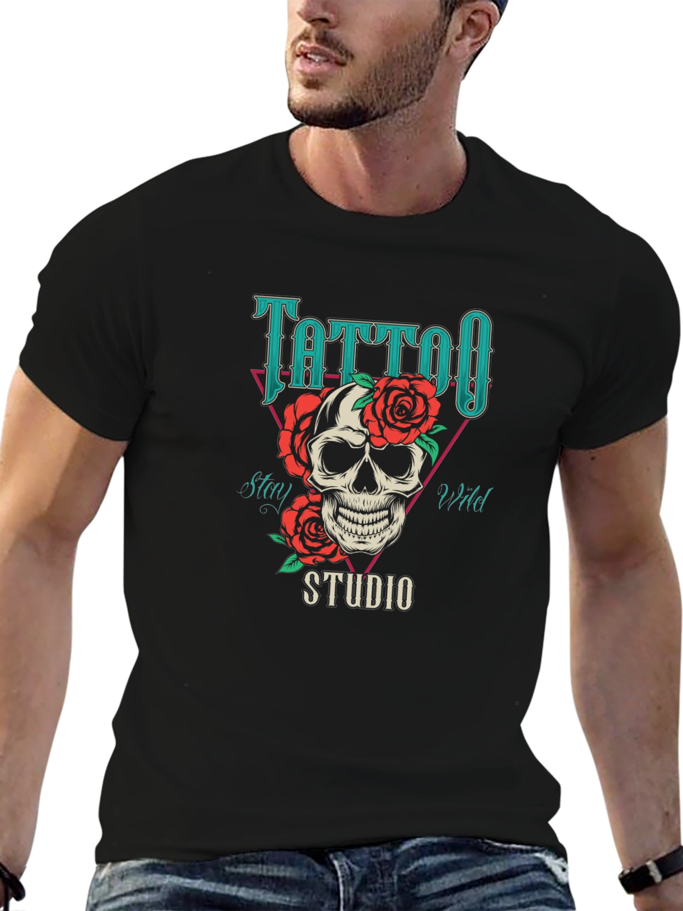 Tattoo Studio Skull Graphic T-Shirt - Stay Wild
