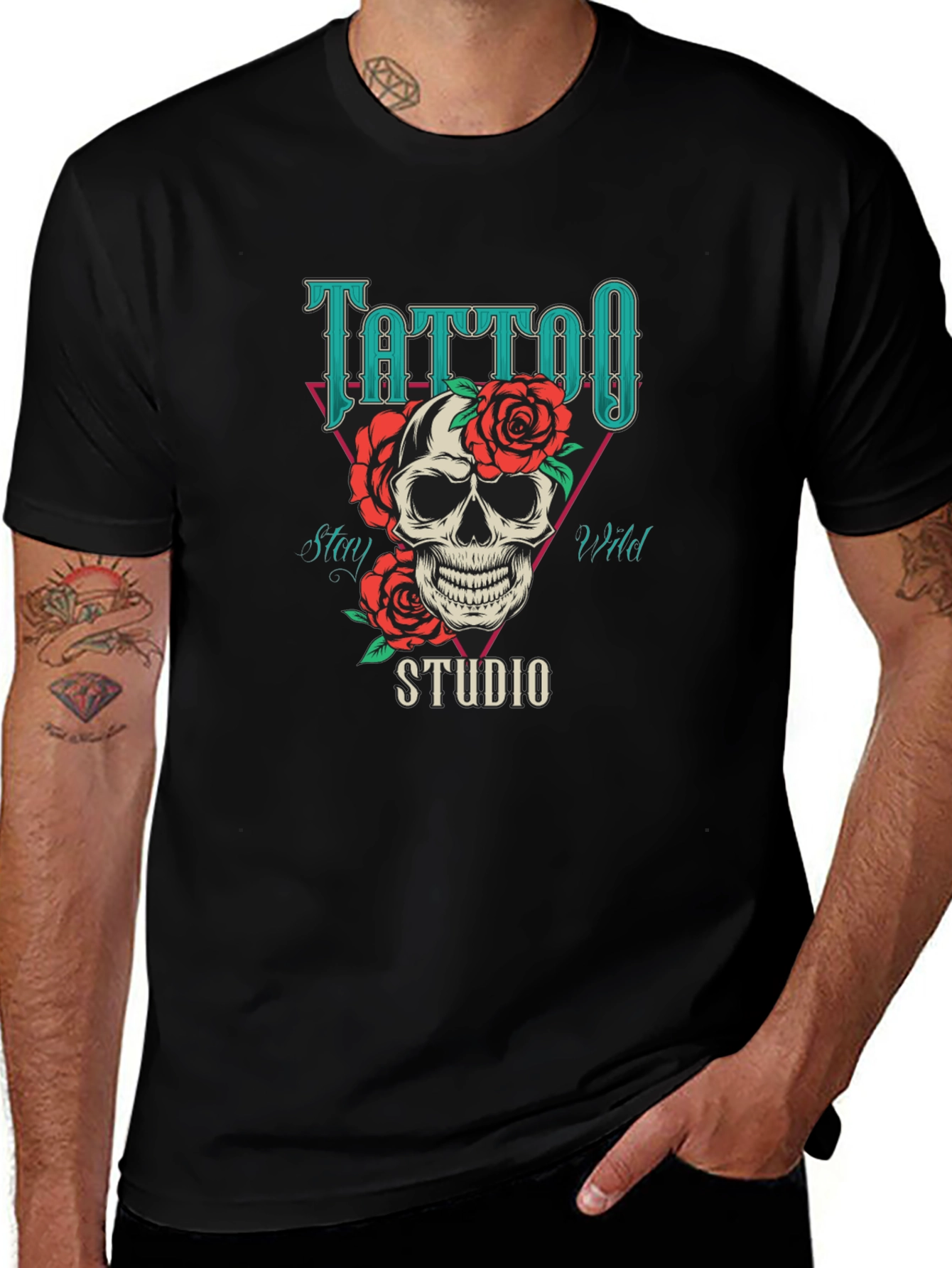 Tattoo Studio Skull Graphic T-Shirt - Stay Wild