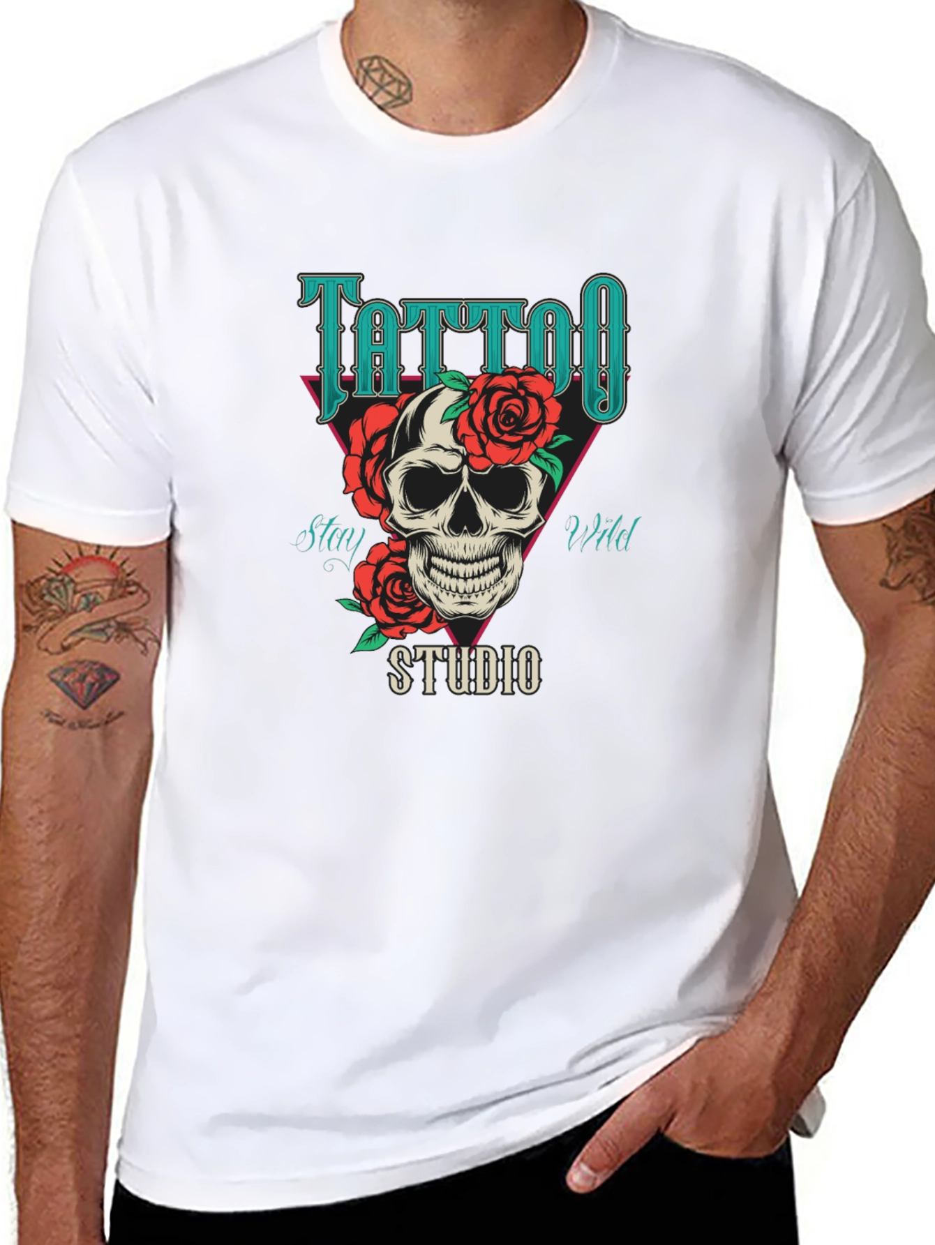 Tattoo Studio Skull Graphic T-Shirt - Stay Wild