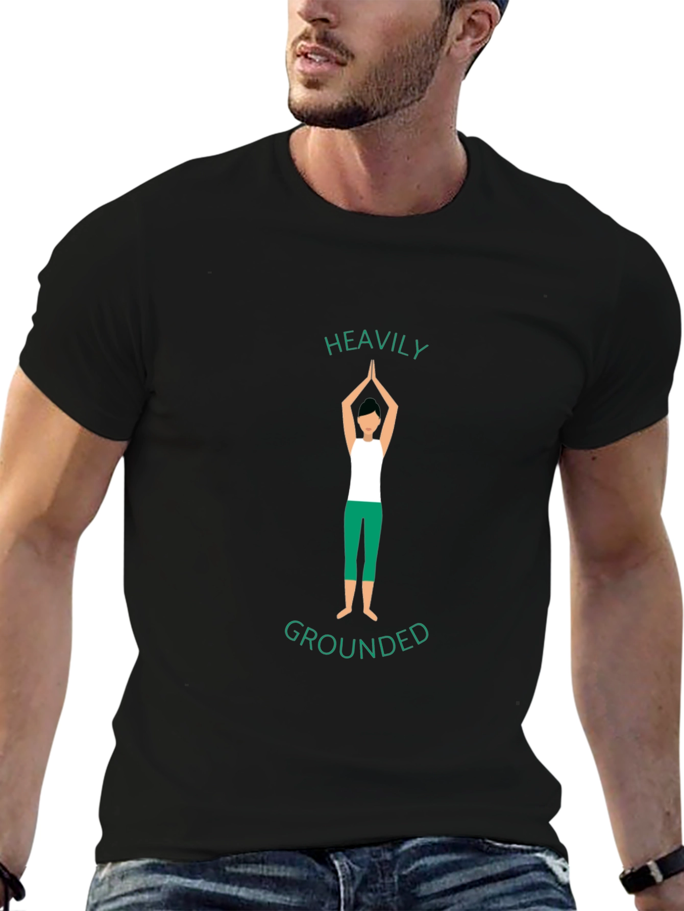 Heavily Grounded Yoga T-Shirt - Meditative Graphic Tee
