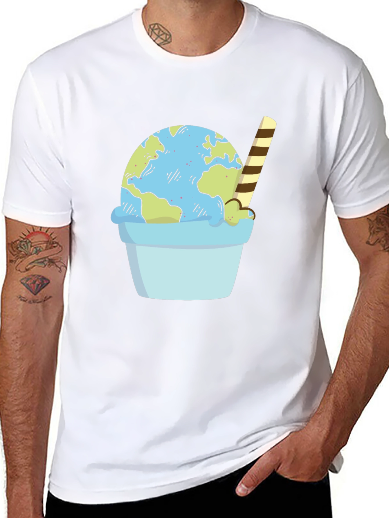 Earth Ice Cream Cone Graphic Tee