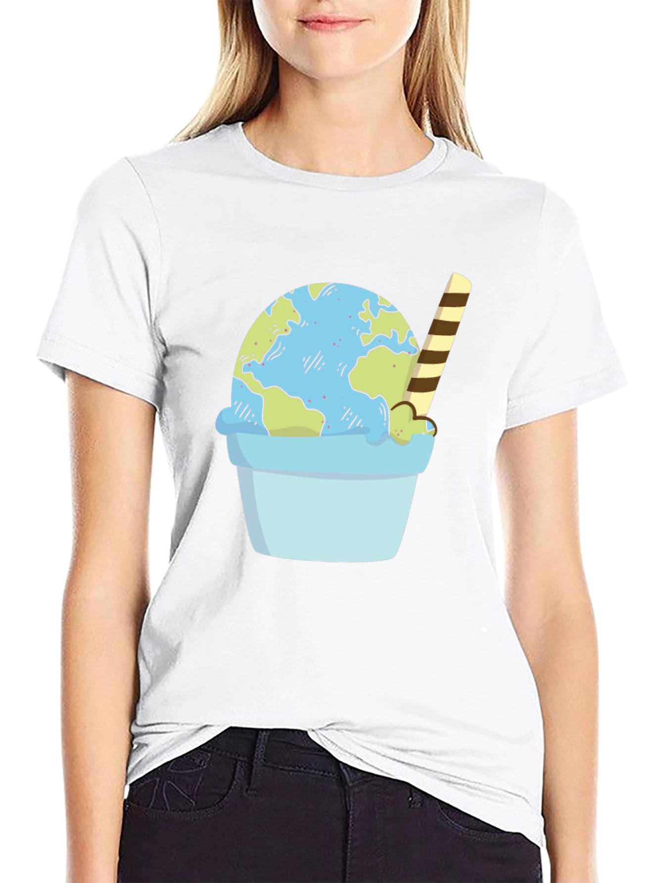 Earth Ice Cream Cone Graphic Tee