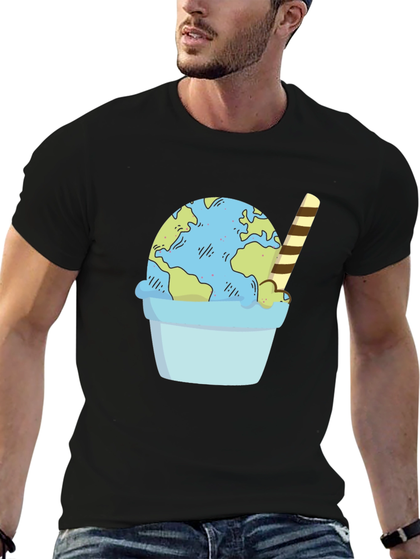 Earth Ice Cream Cone Graphic Tee