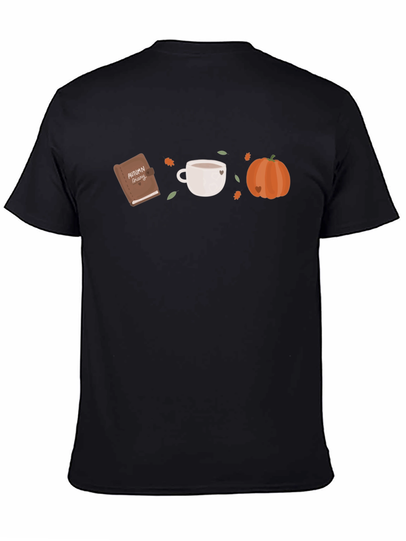 Autumn Theme Graphic Tee - Book Coffee Pumpkin