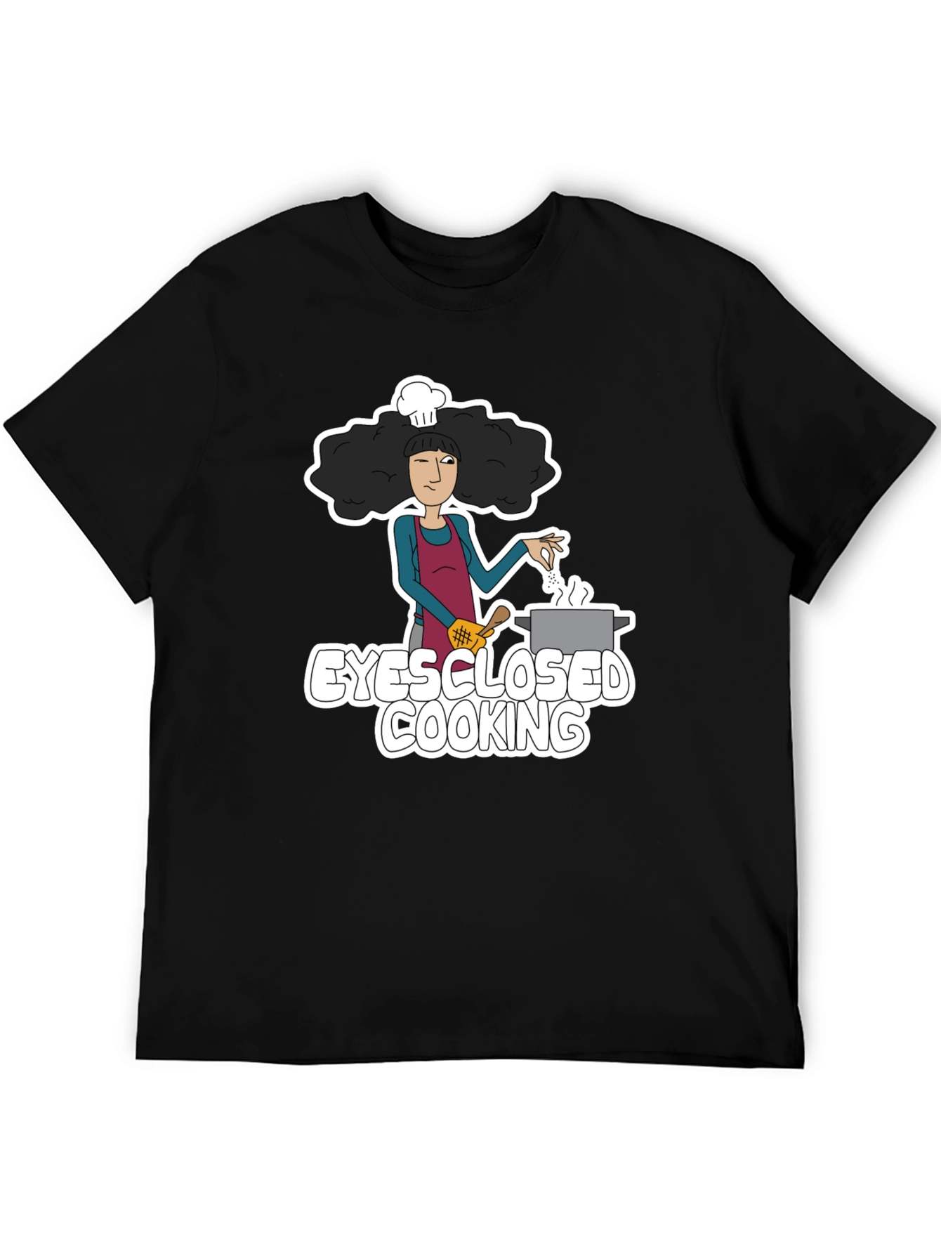Eyes Closed Cooking Graphic T-Shirt