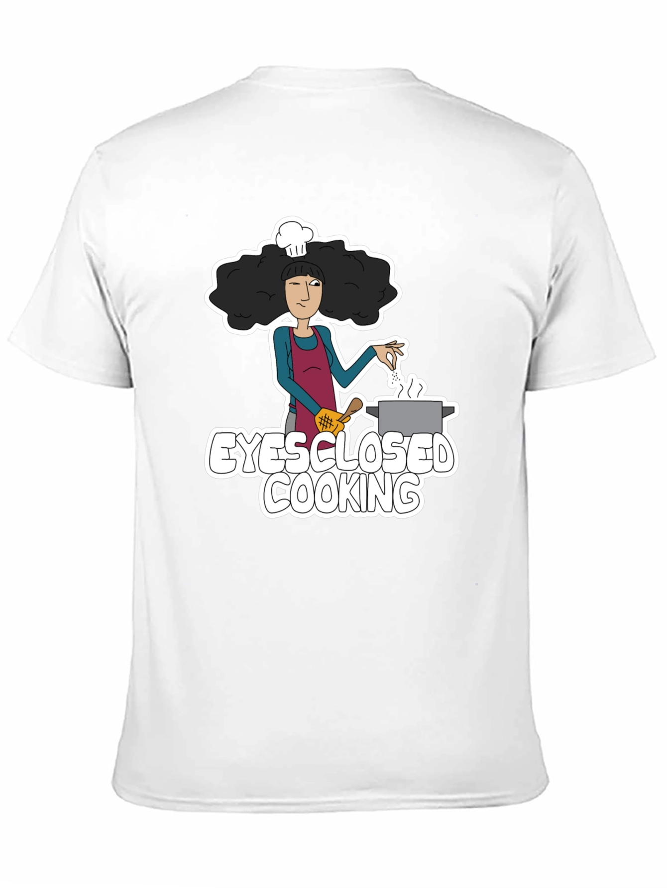 Eyes Closed Cooking Graphic T-Shirt