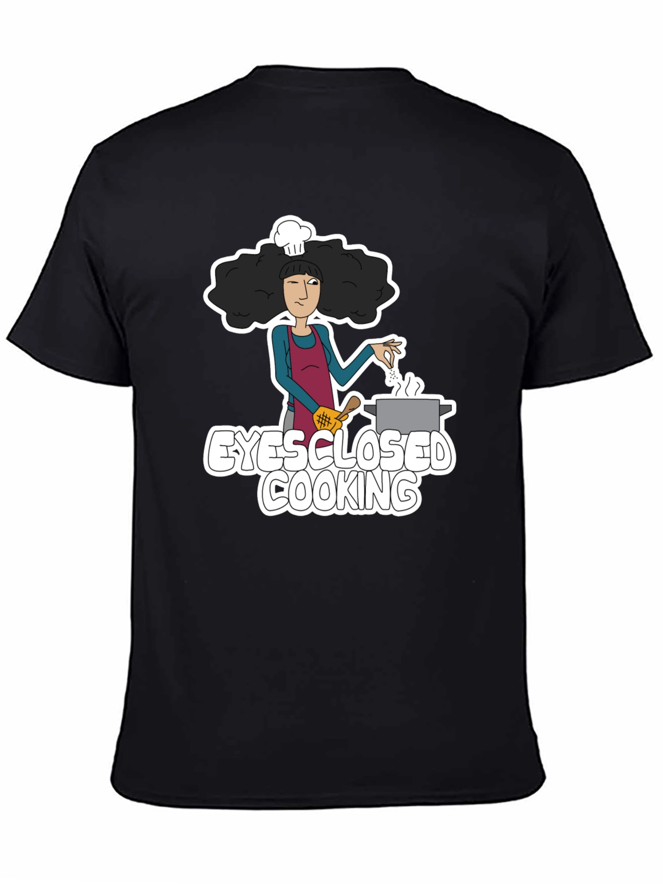 Eyes Closed Cooking Graphic T-Shirt