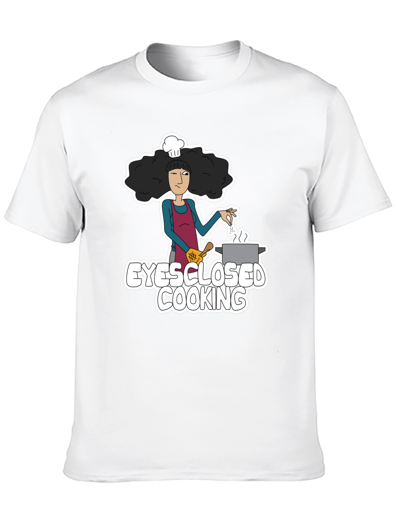 Eyes Closed Cooking Graphic T-Shirt