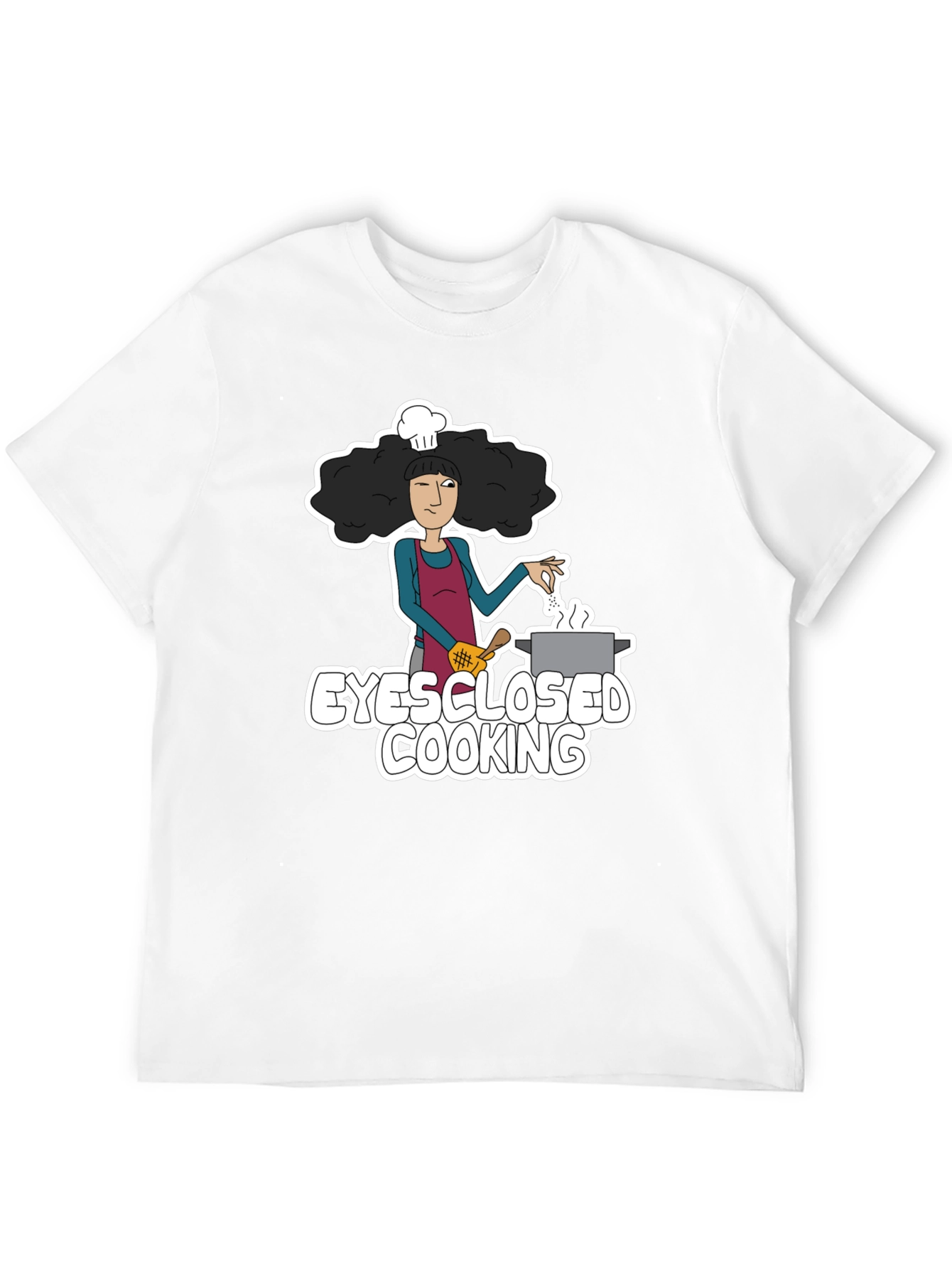 Eyes Closed Cooking Graphic T-Shirt