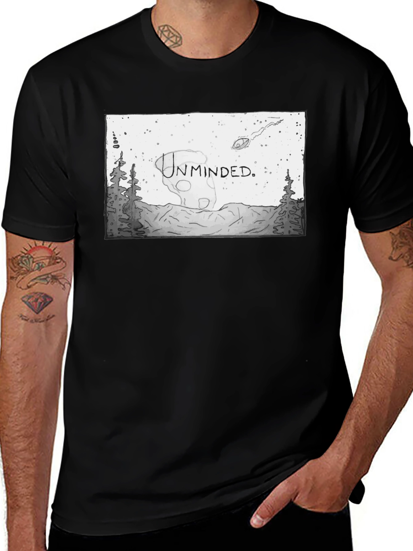 Unminded Graphic T-Shirt - Unique Black Tee