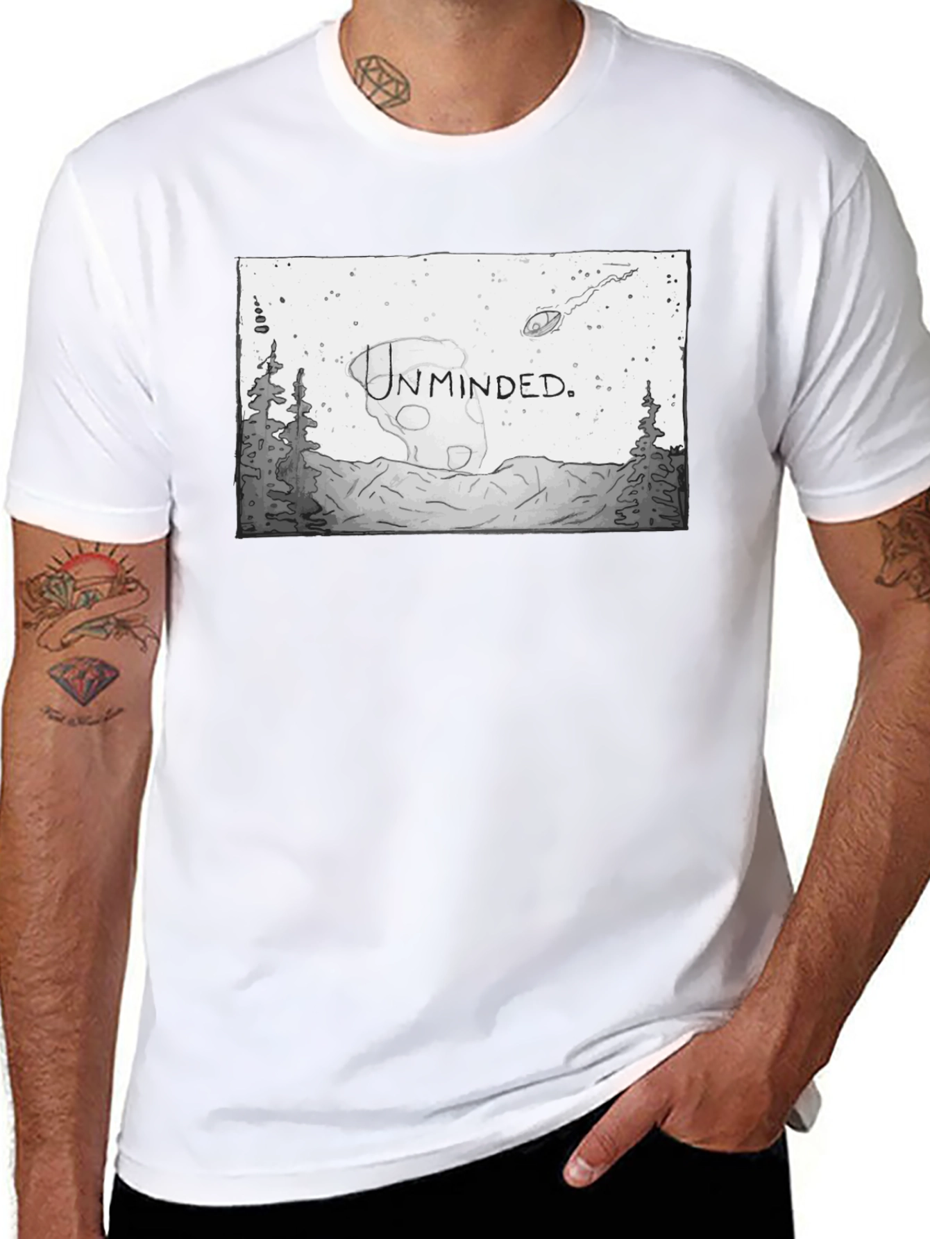 Unminded Graphic T-Shirt - Unique Black Tee