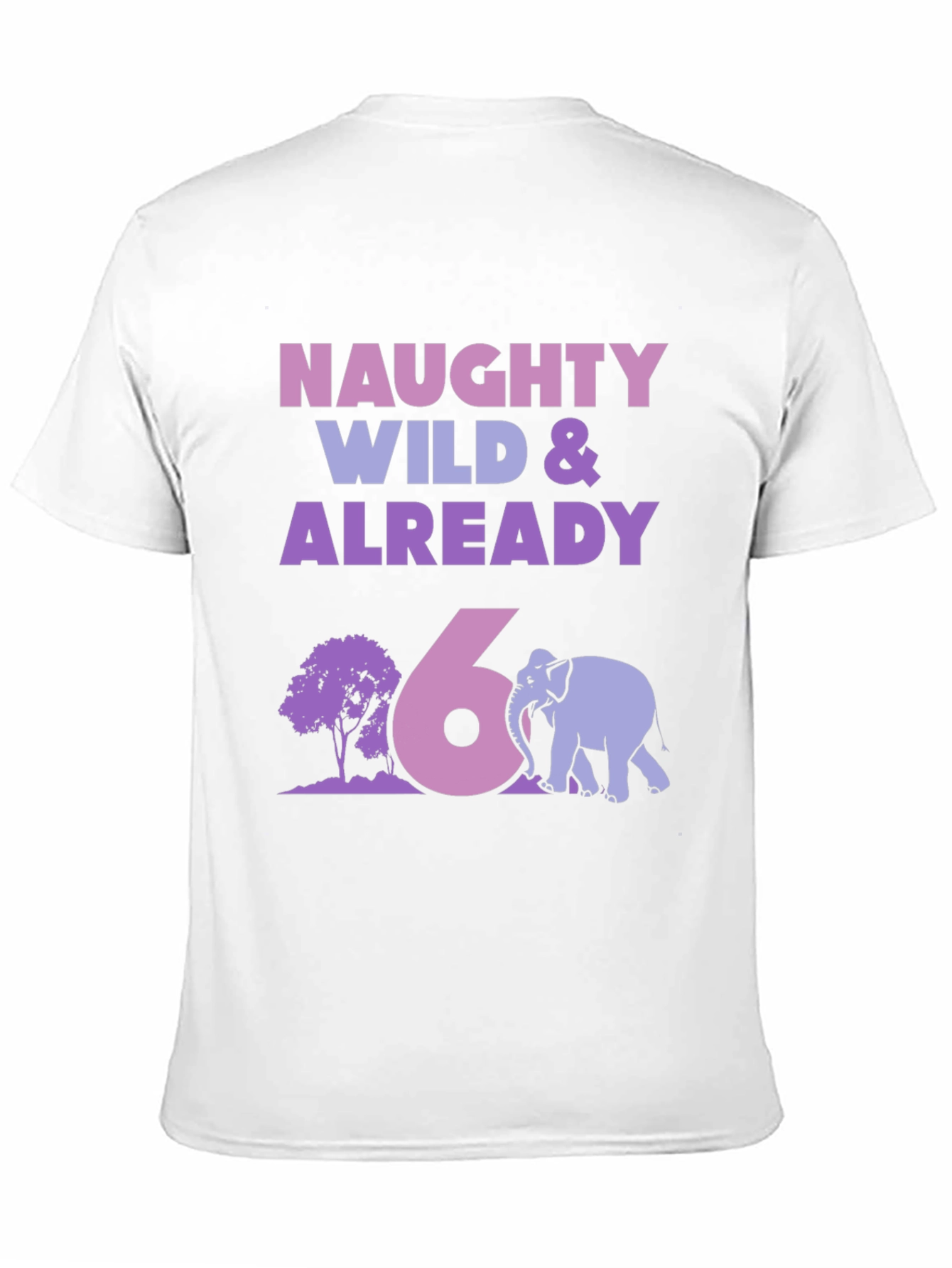 Naughty Wild 6th Birthday Elephant T-Shirt