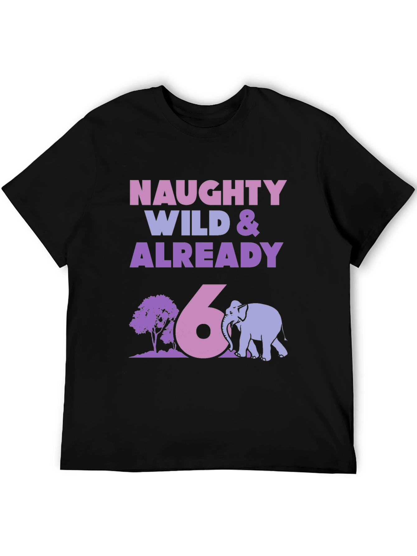 Naughty Wild 6th Birthday Elephant T-Shirt