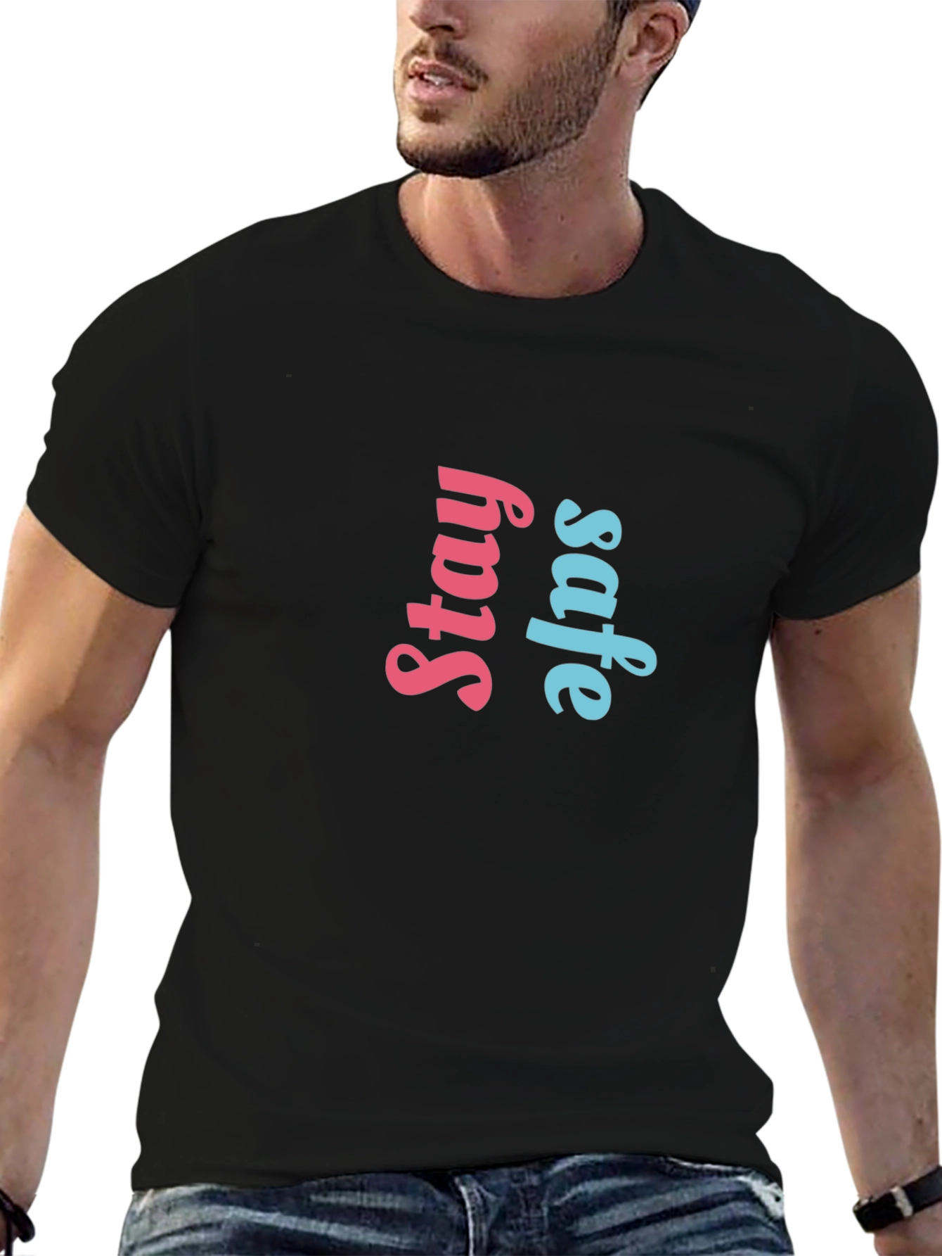 Stay Safe Graphic Tee - Black
