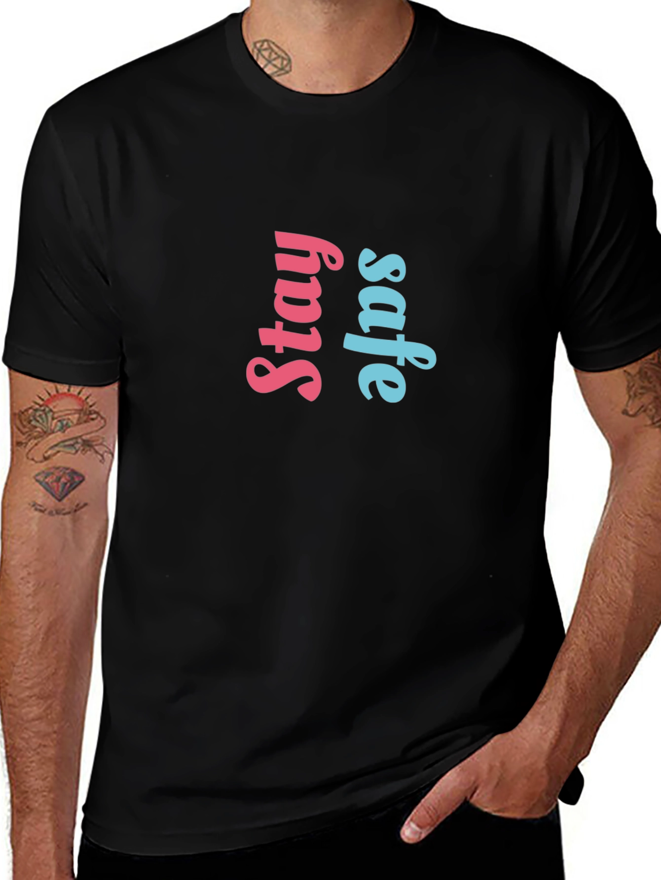 Stay Safe Graphic Tee - Black