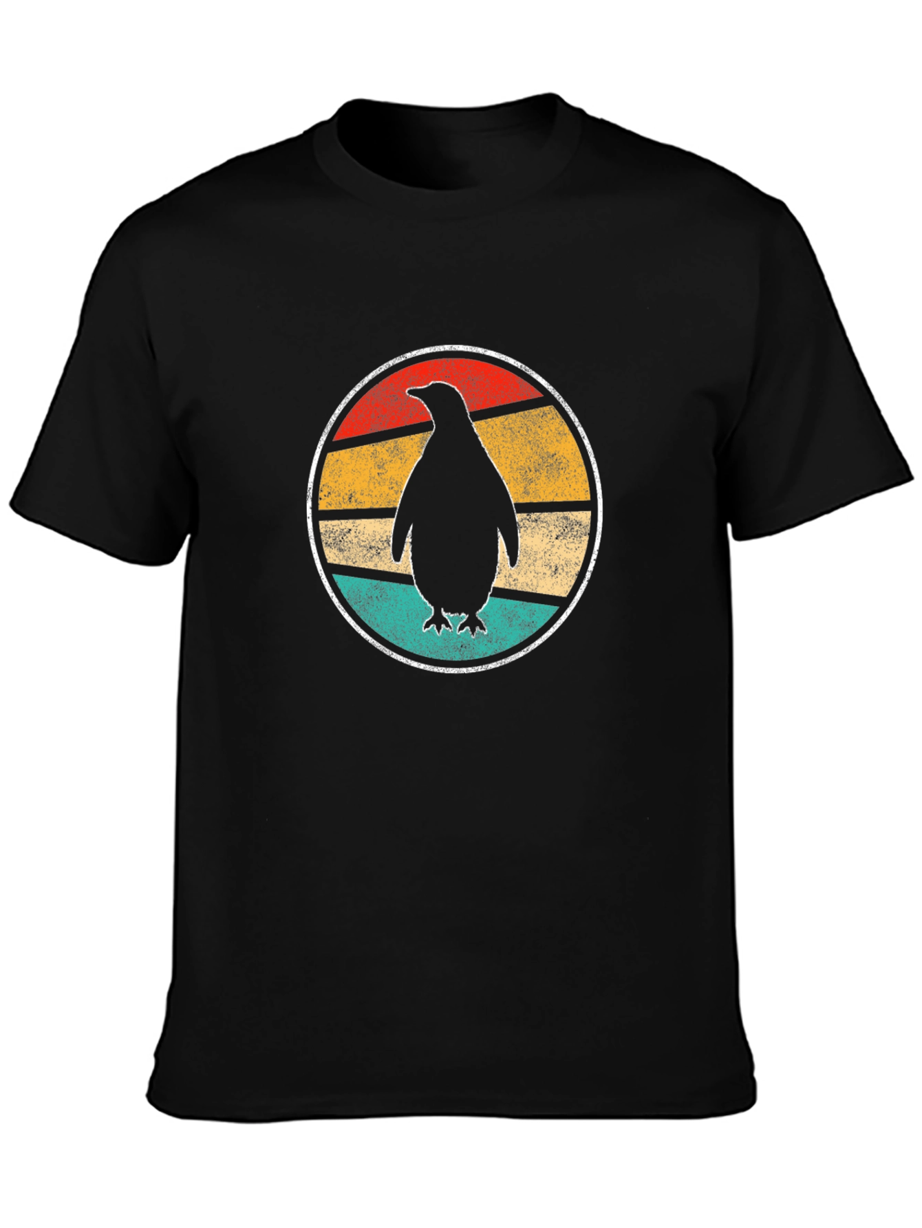 Retro Penguin T-Shirt - Casual Black Tee